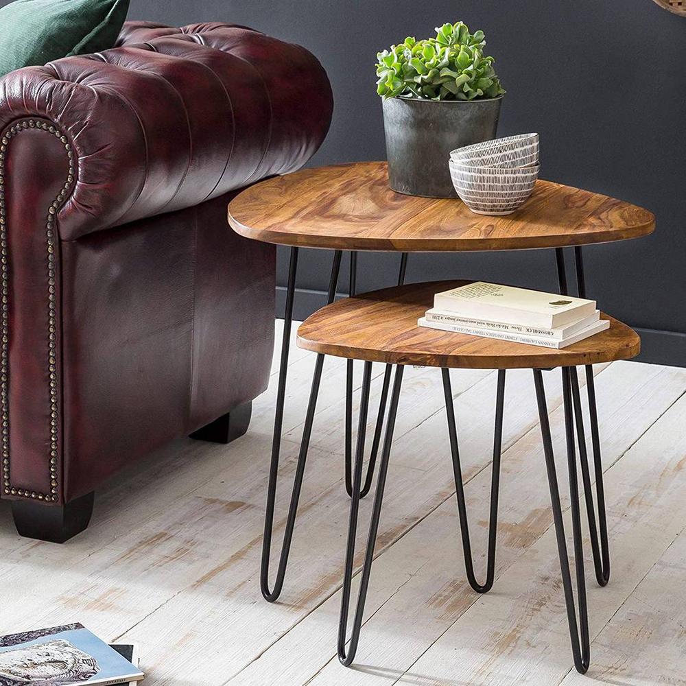 Minto Solid Wood Nested Tables - Set of 2