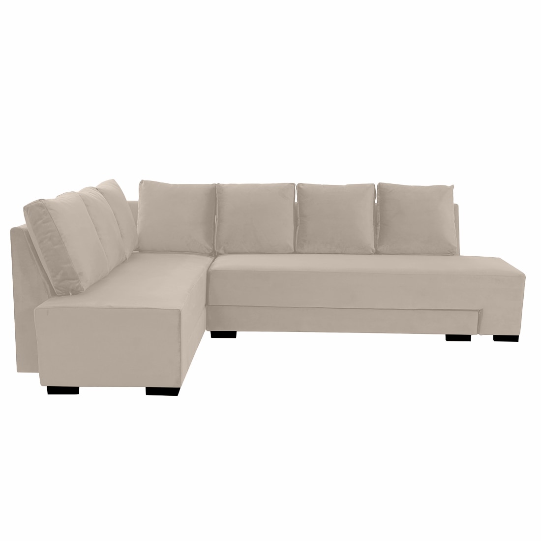 Melo 3 Seater Left Sectional Velvet Sofa Cum Bed in Cream colour