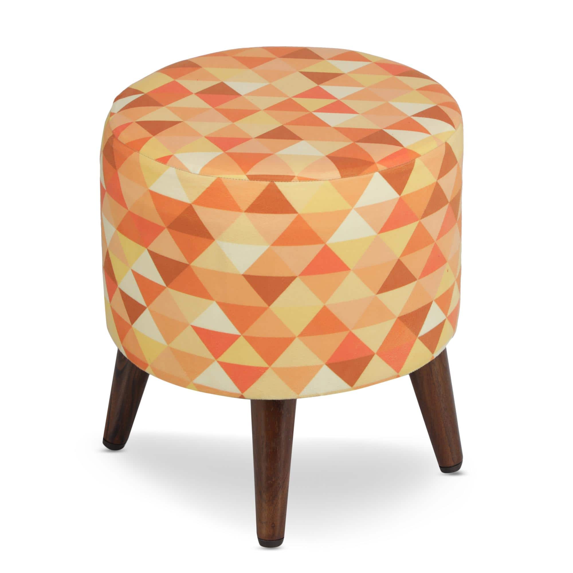 Avalon Solid Wood  Ottomon in  Yellow Colour