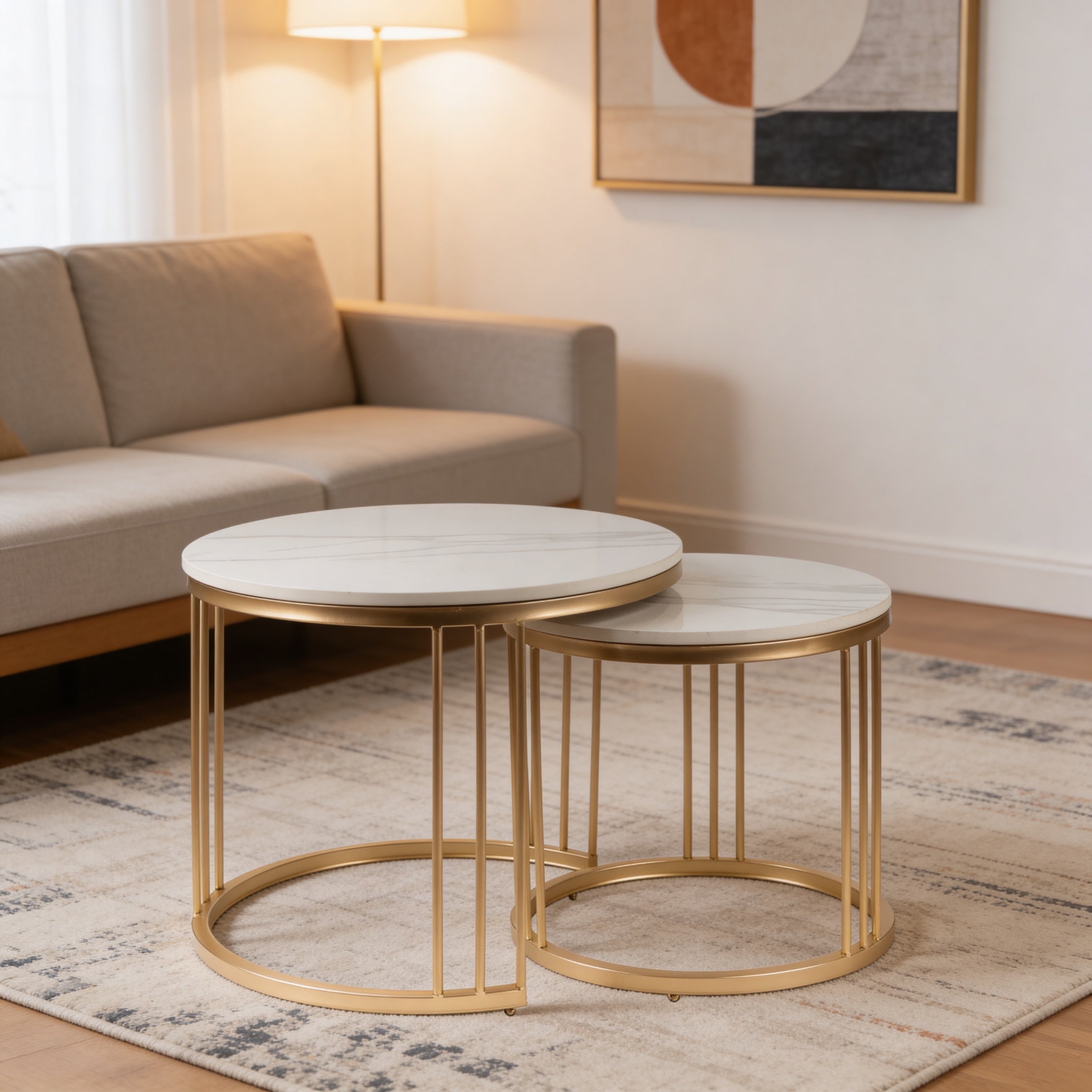 White Marble Nesting Tables - Handicrafts Town