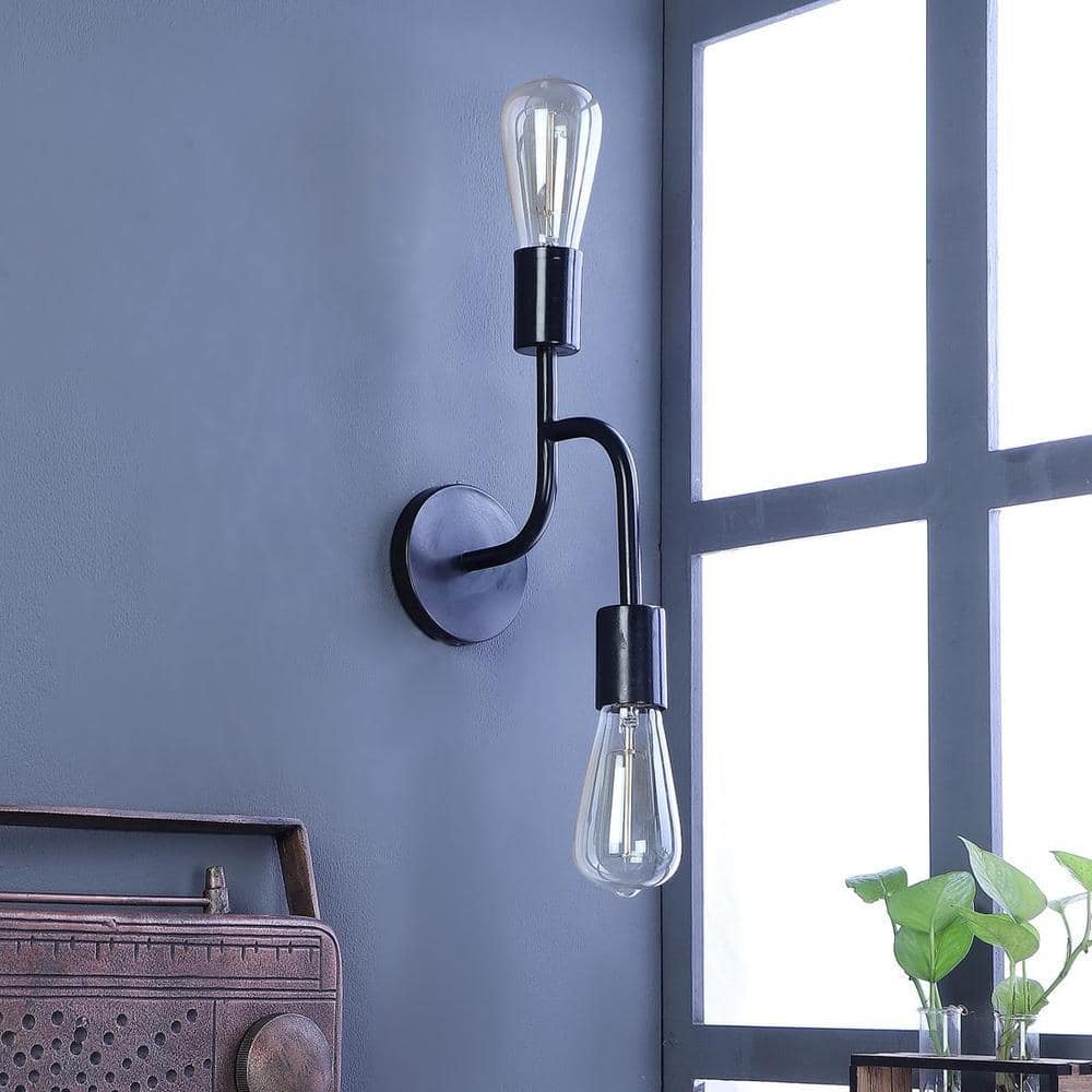 Flute Black Metal Wall Light