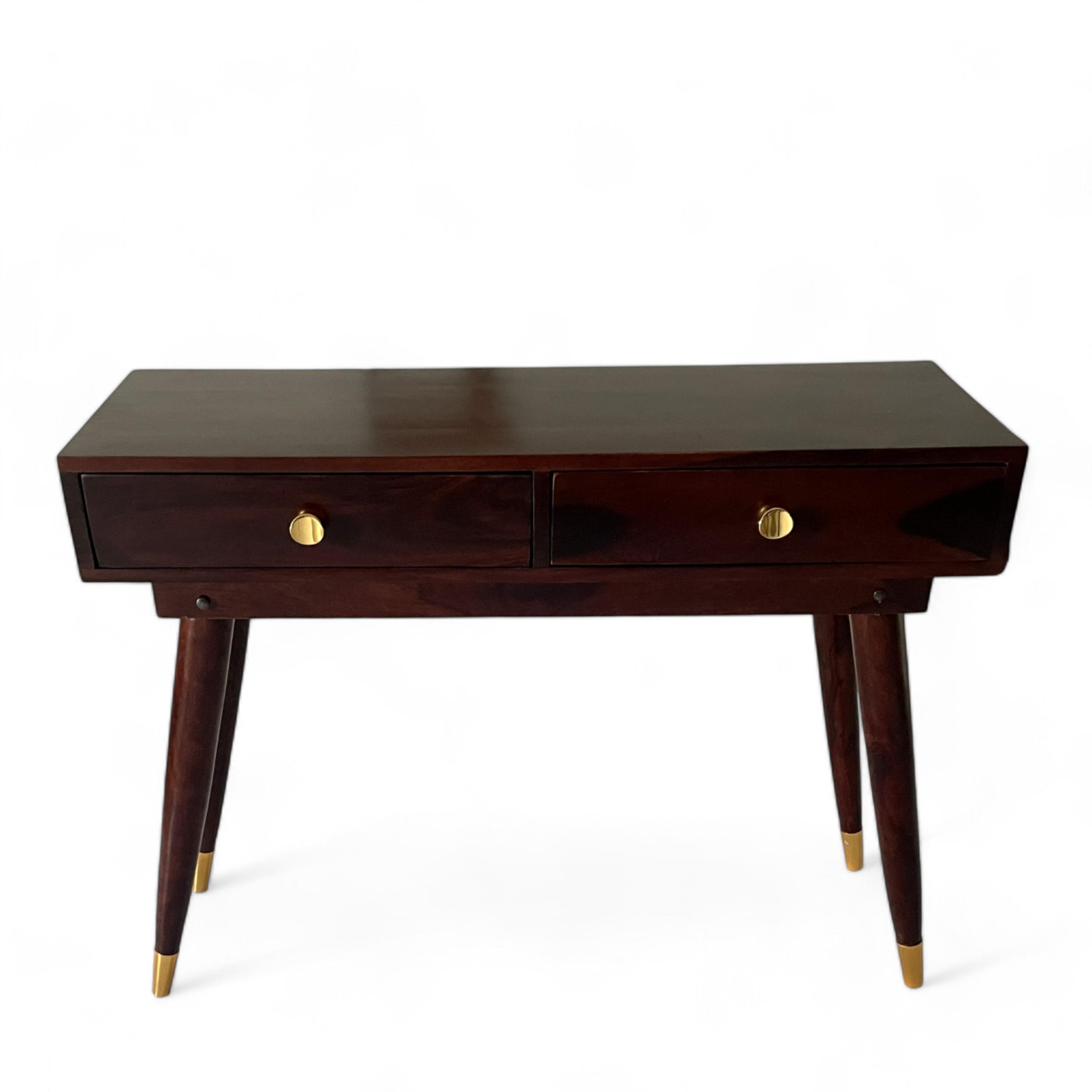 Vintara Sheesham Wood Contemporary Console Table in Dark Walnut finish