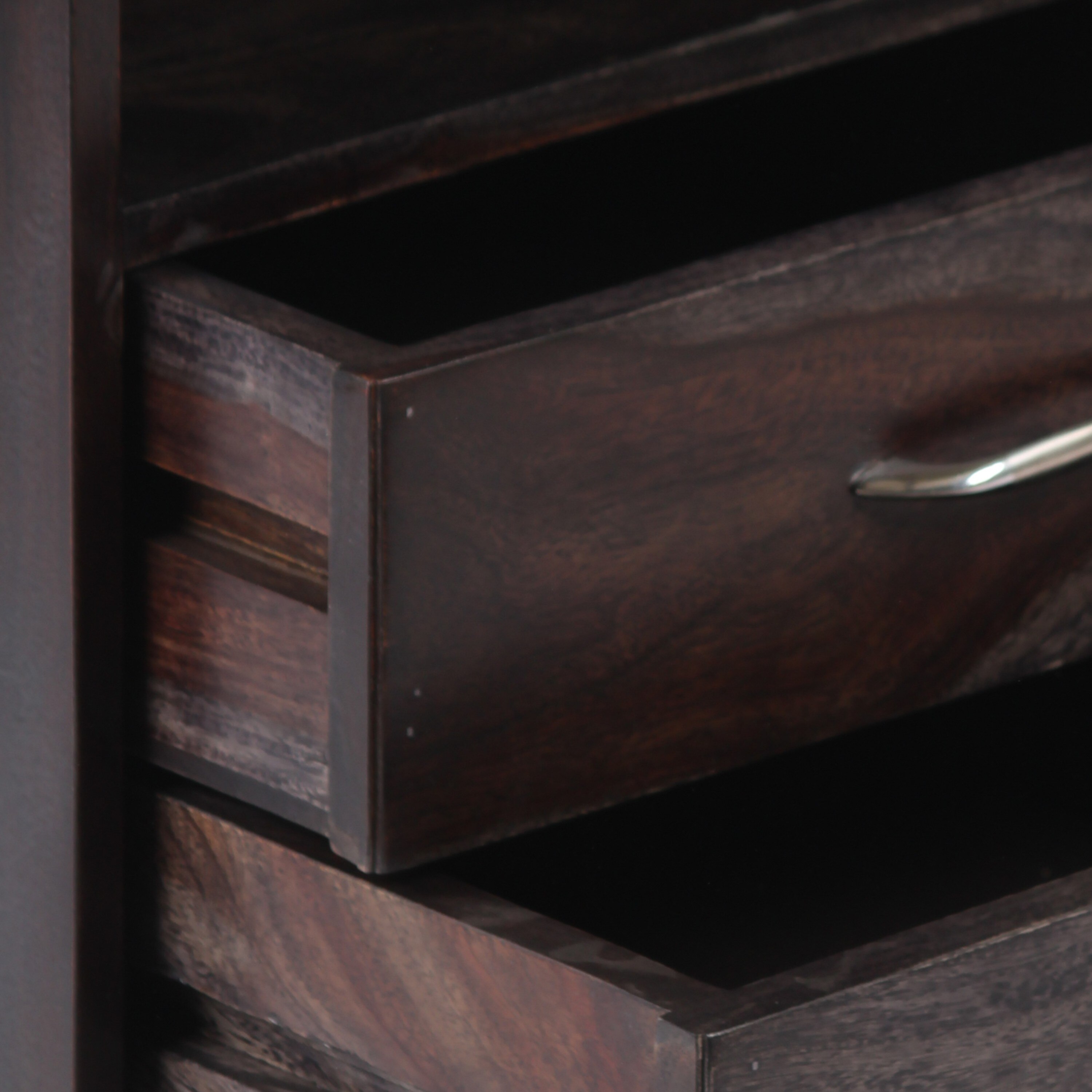 Kassel Sheesham Wood Bedside Table in Mahogany Finish