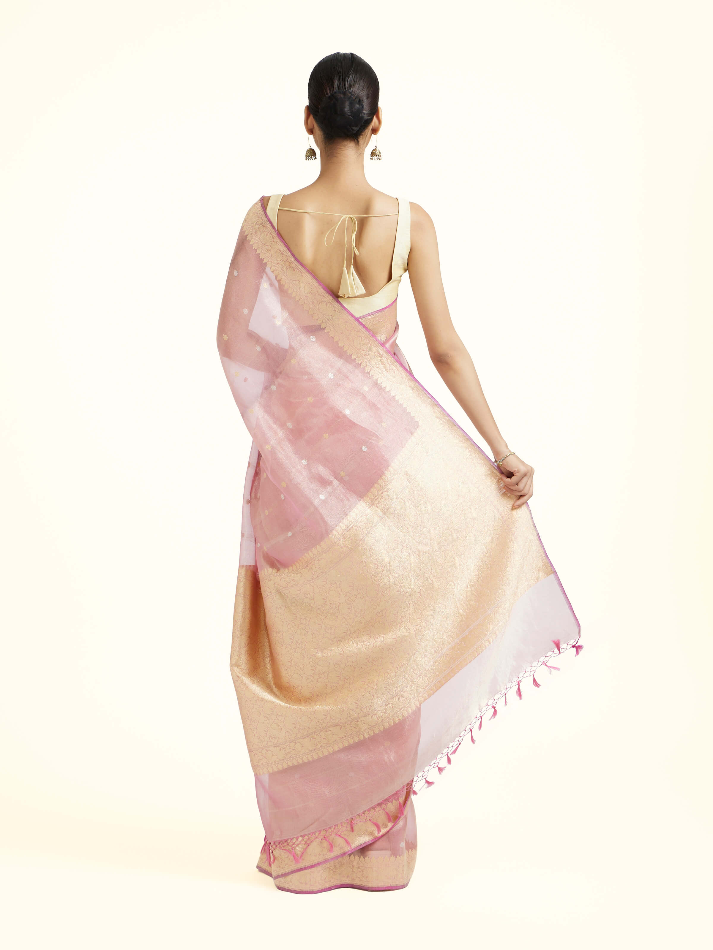 Pink Tissue Silk Banarasi Saree