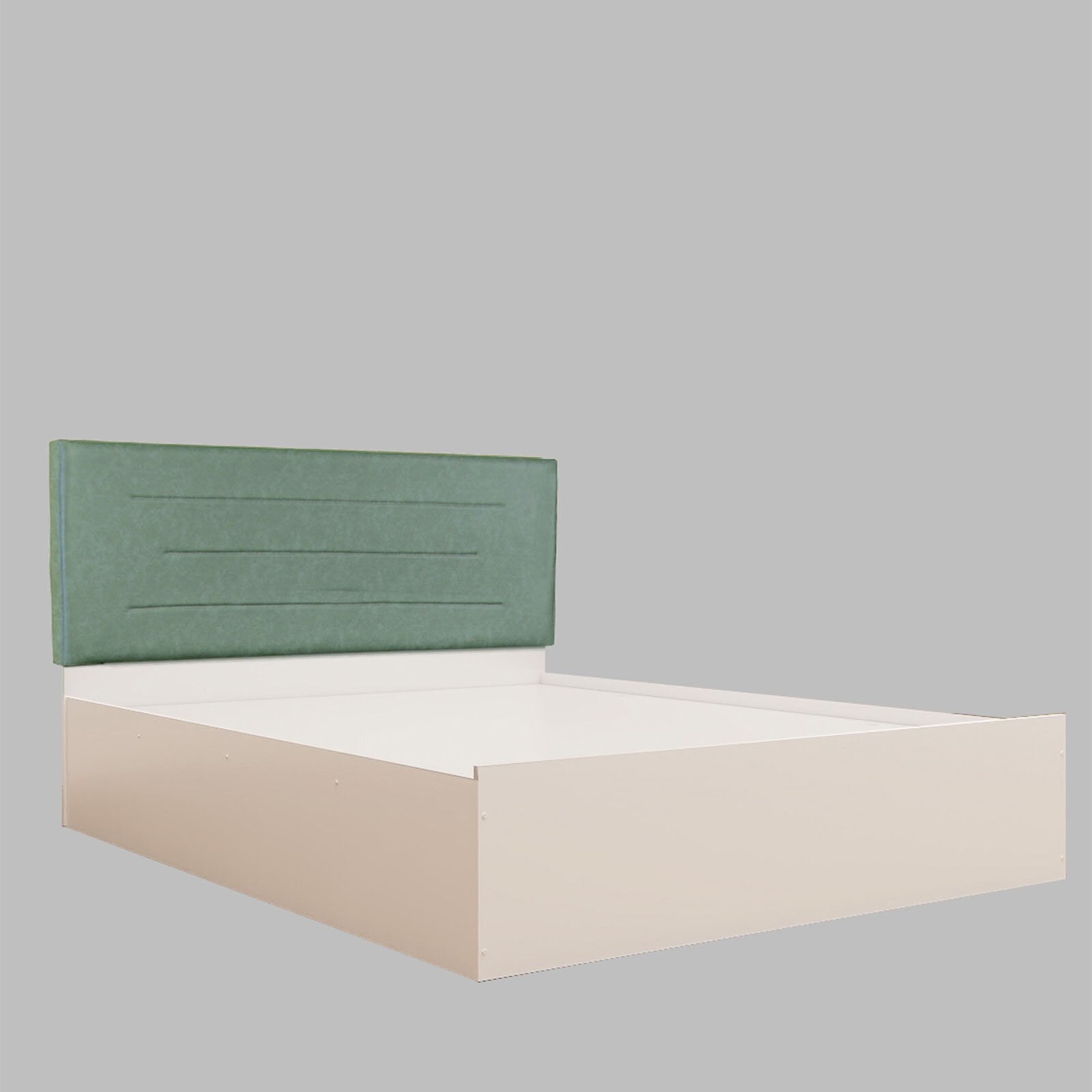 Ahimsa Bed With Premium Leatherette Fabric Box and Half Hydraulic Storage - Queen Bed
