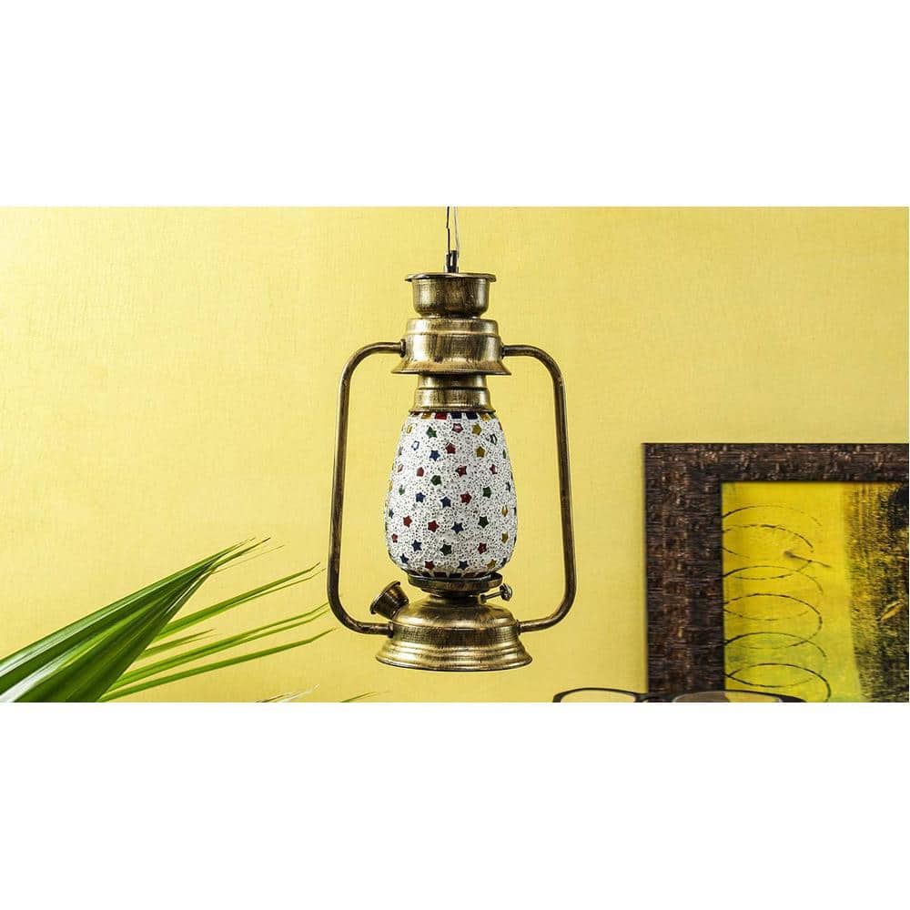Perla Multicolor Metal Lantern Hanging Lamp