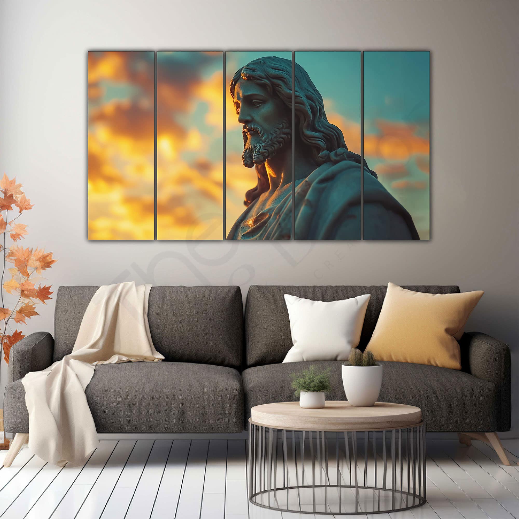 The Castle Decor Jesus Wall Painting Wooden Framed 27x48 Inch (Style 6) - The Castle Decor