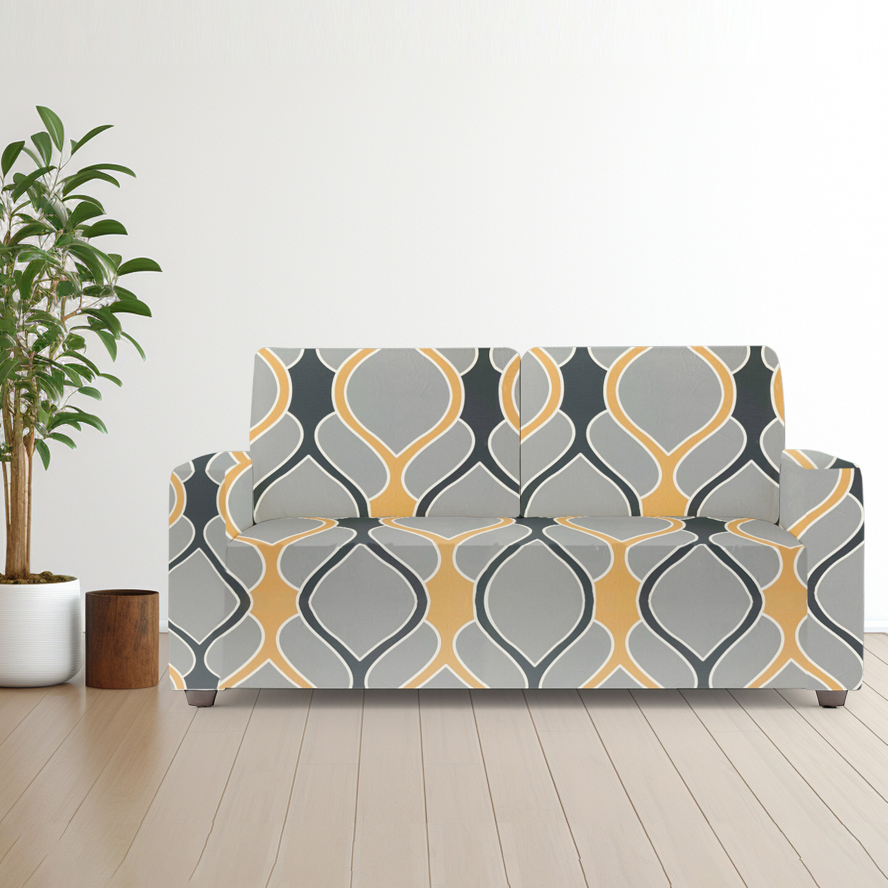 2 Seater Greyish Diamond Sofa Cover