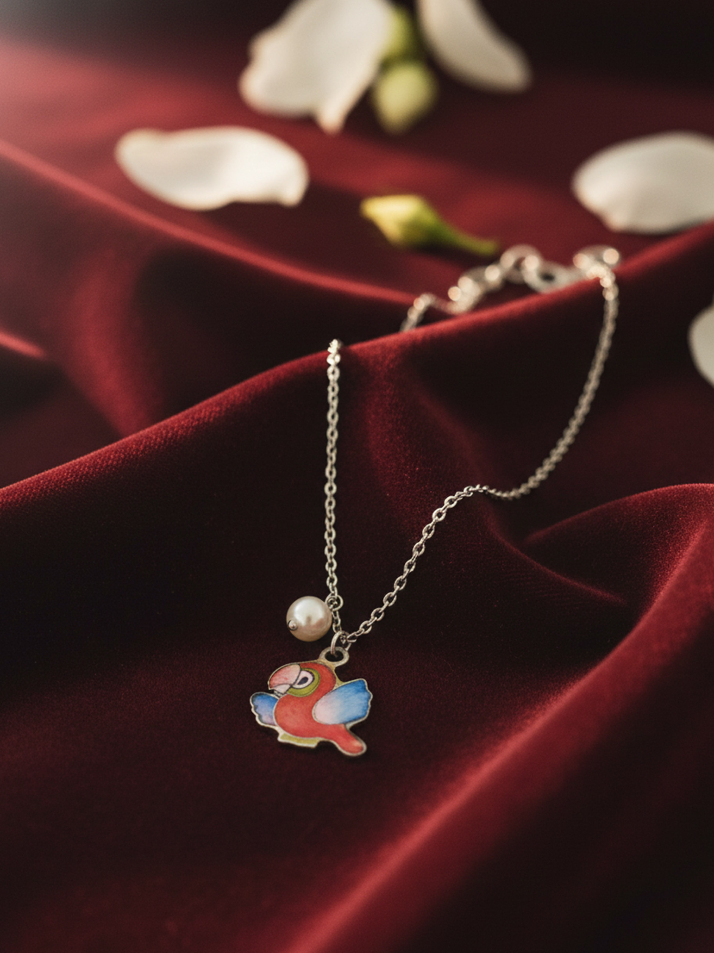 Gulabi Meenakari silver flexible bracelet – Swadesh