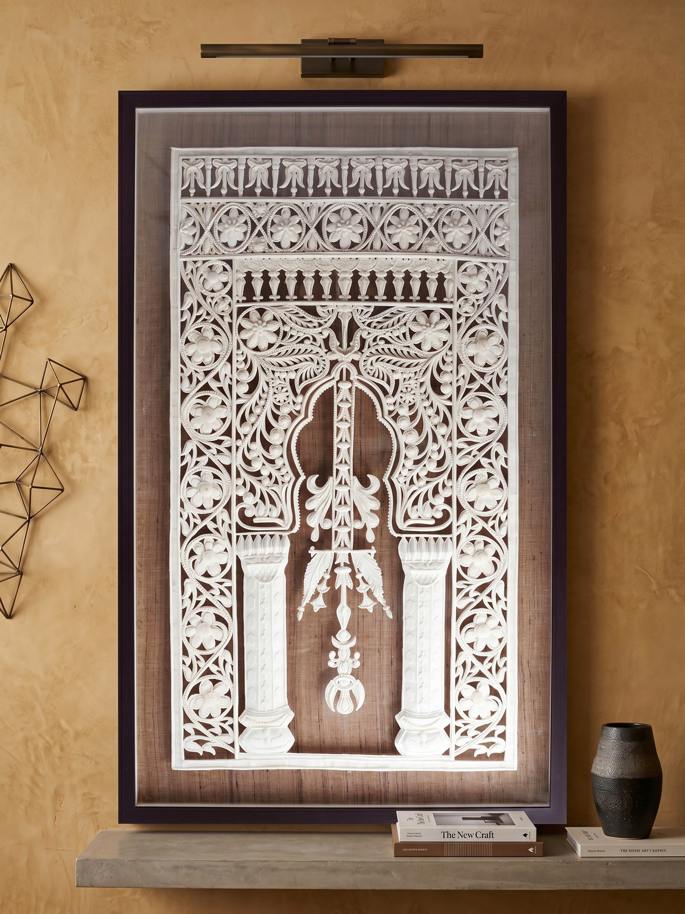 Left-side view of the Sholapith Jharokha Wall Hanging