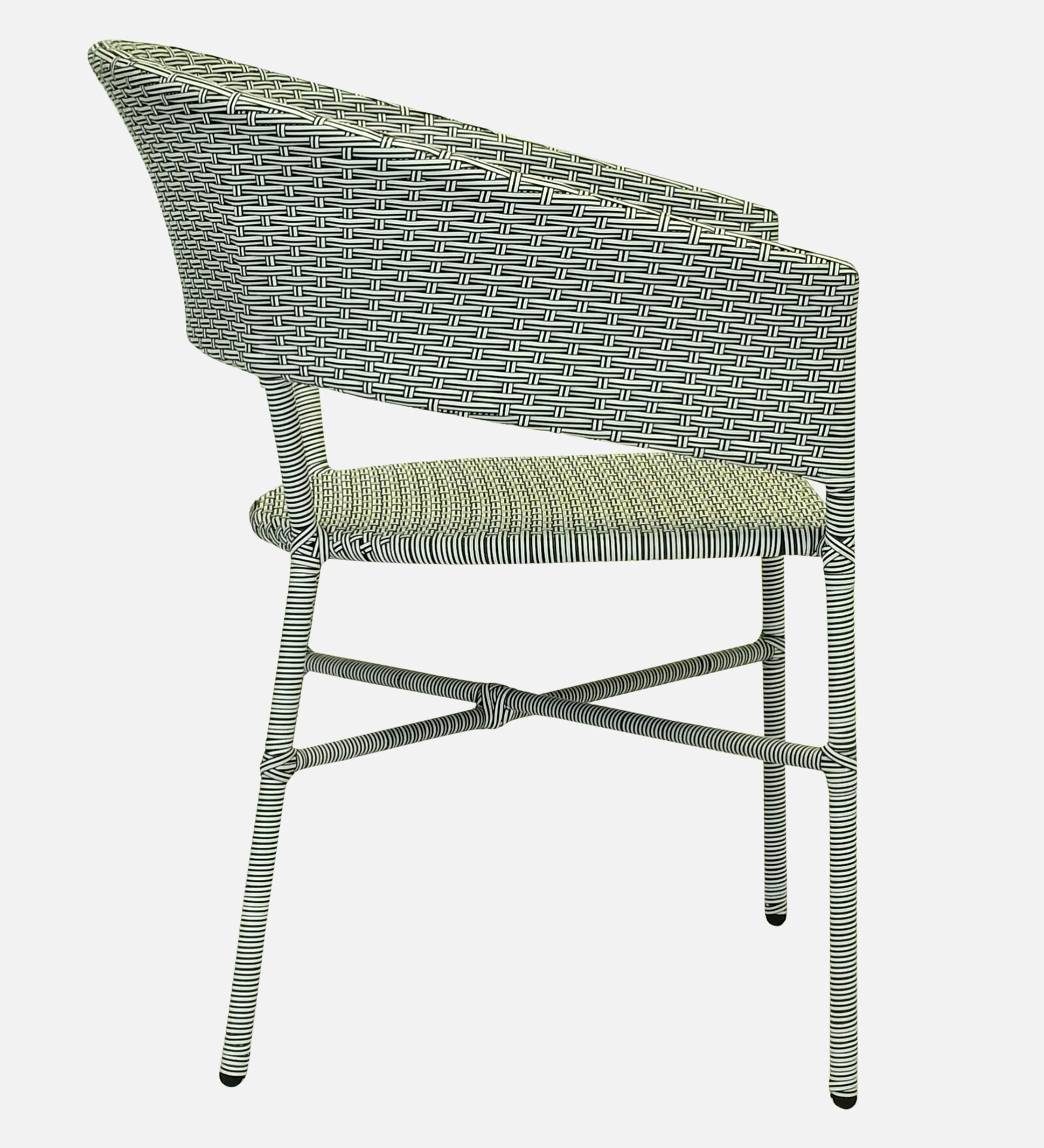 Geelong Wicker Chair White And Black Finish