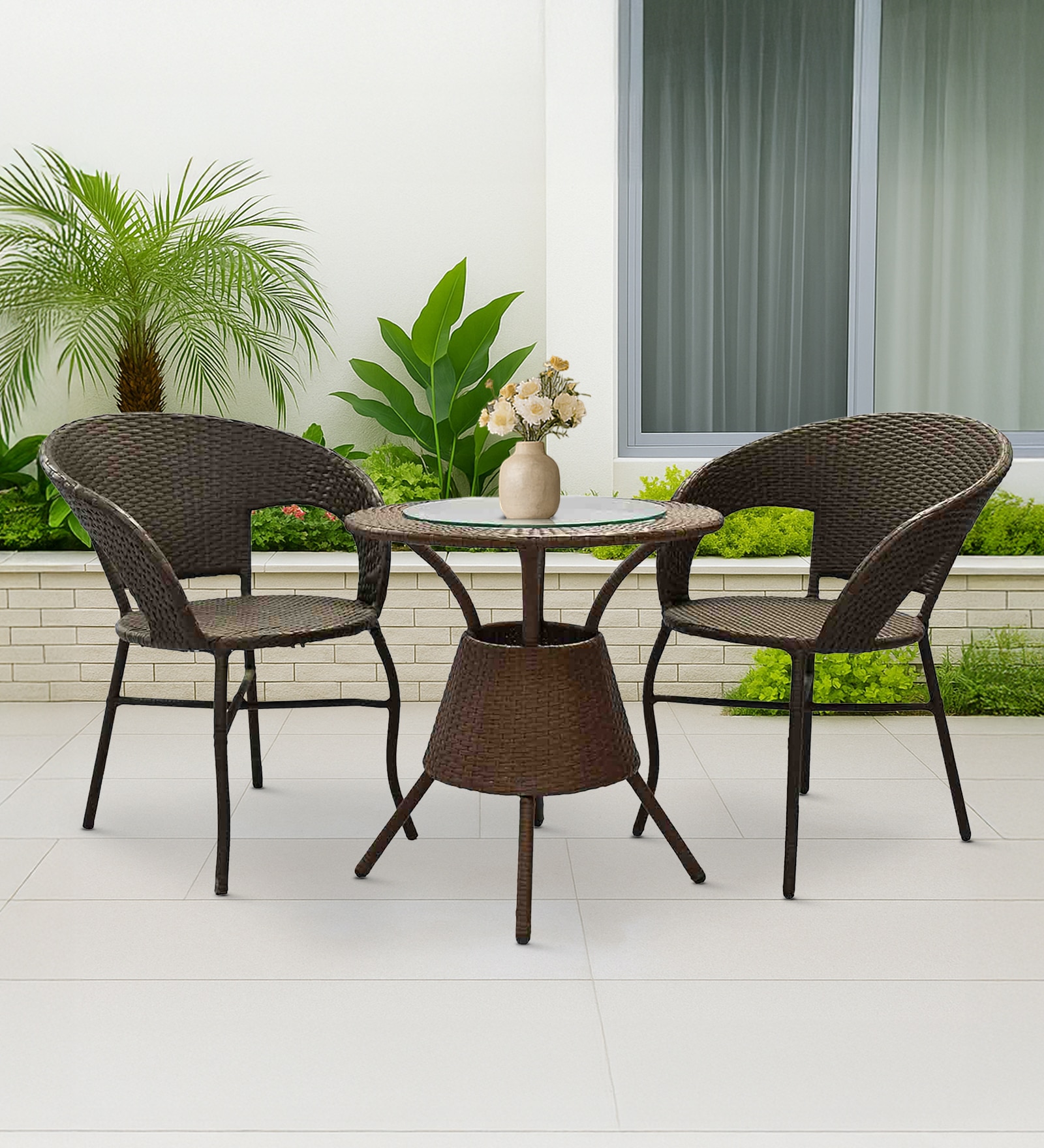 Ballarat Wicker Chair In Bombay Brown Tone Finish