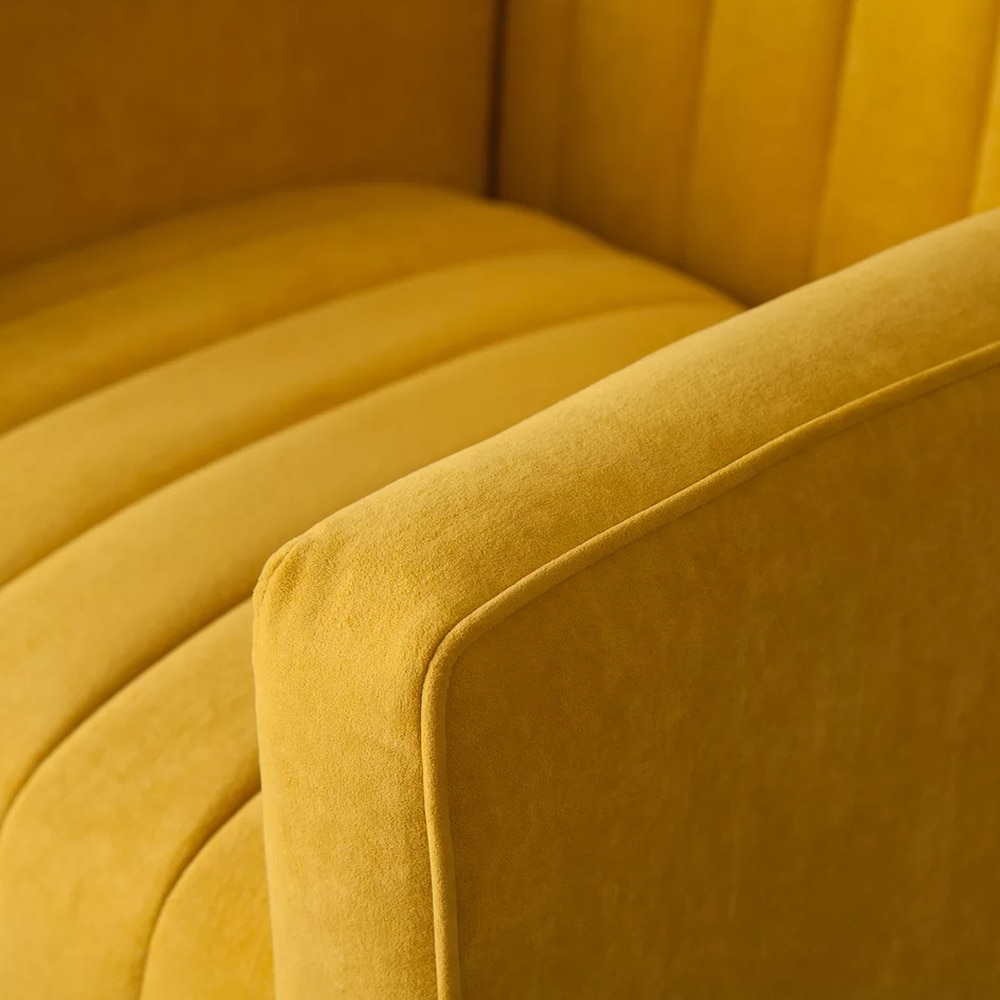 Murrow Fabric Accent Chair in Yellow Colour