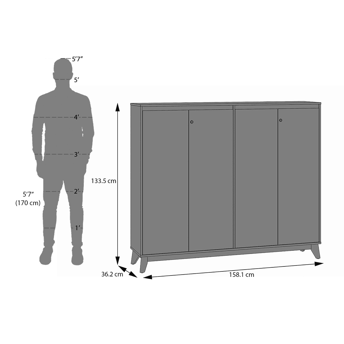 Webster 48 Pair Shoe Rack in Sheesham Finish