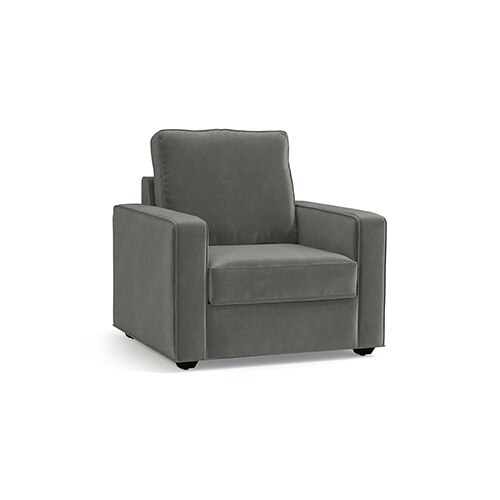 Apollo Compact Sofa Set (Colour : Ash Grey Velvet, Cushion : Soft, Back Type : High Back, Seater : 3+1+1)