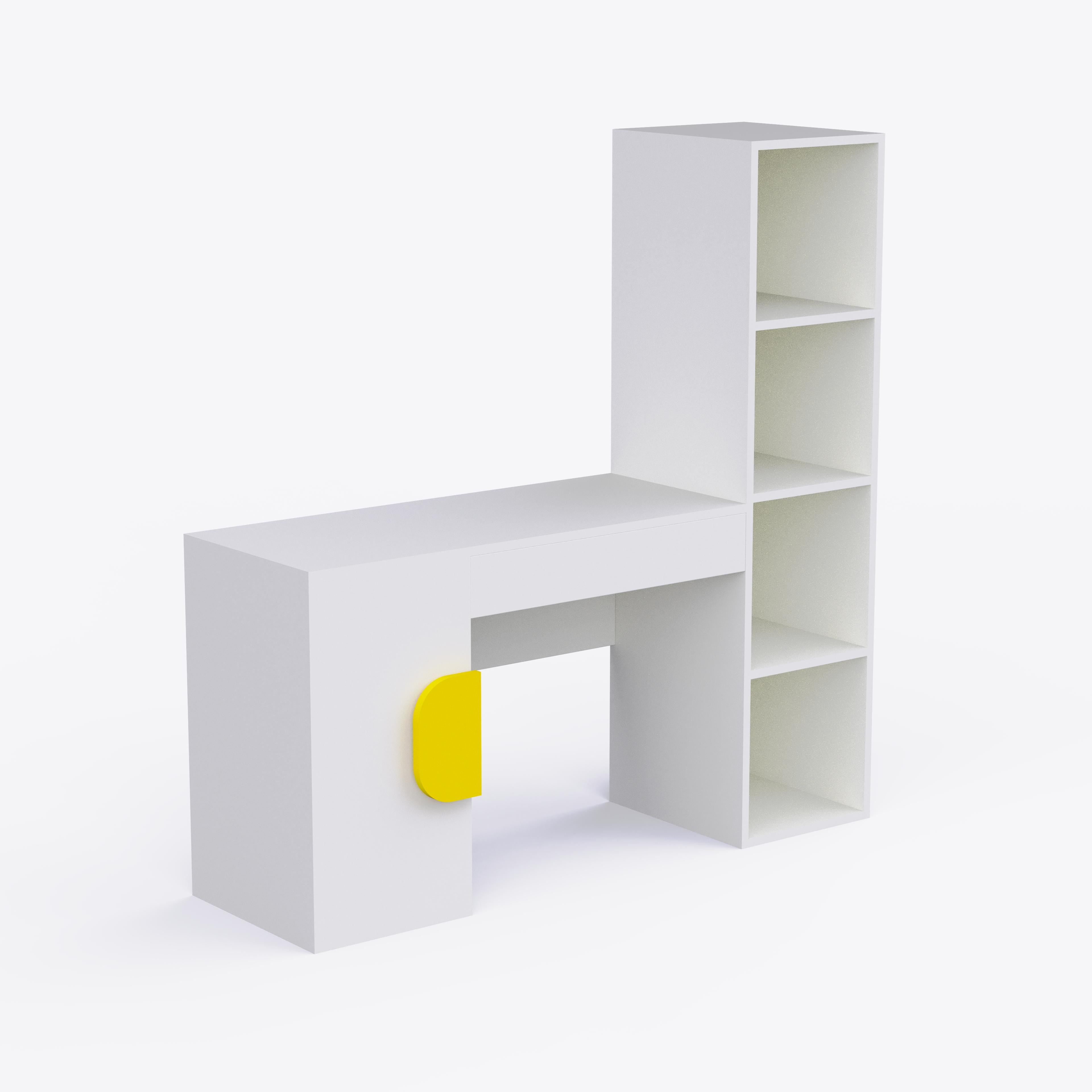 Joy Ride Study Table In White Colour