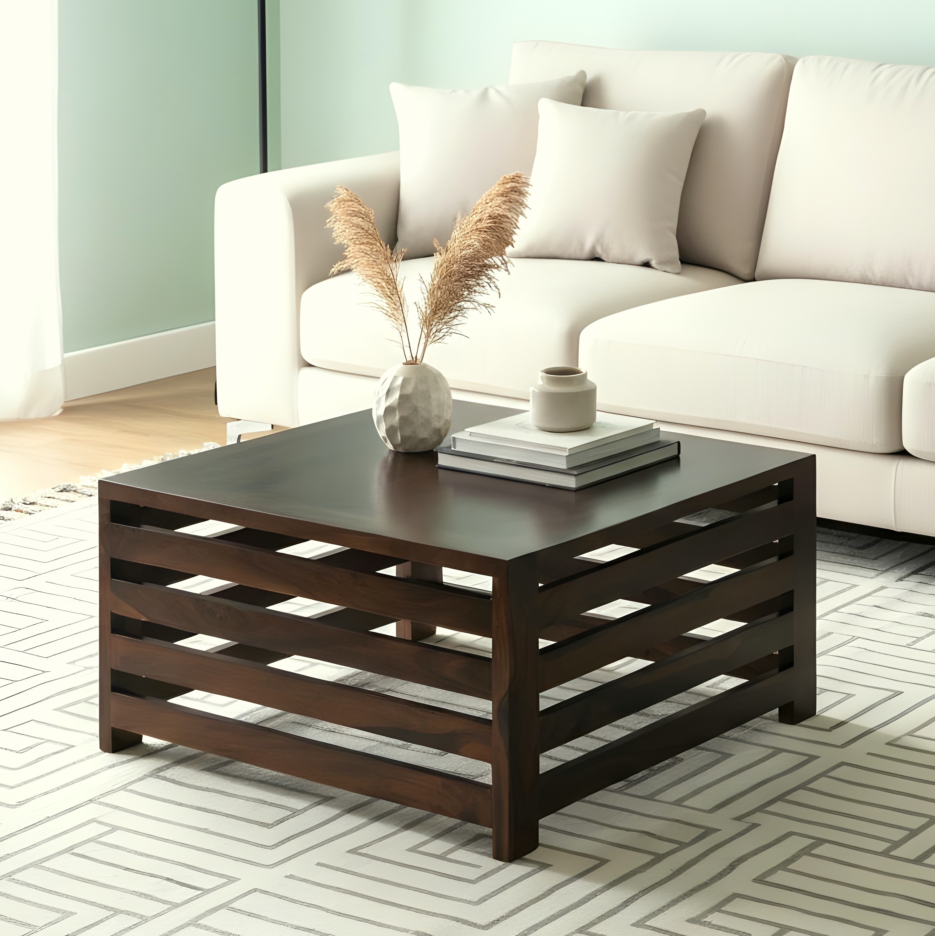 Montreal Sheesham Wood Coffee Table In Walnut Finish