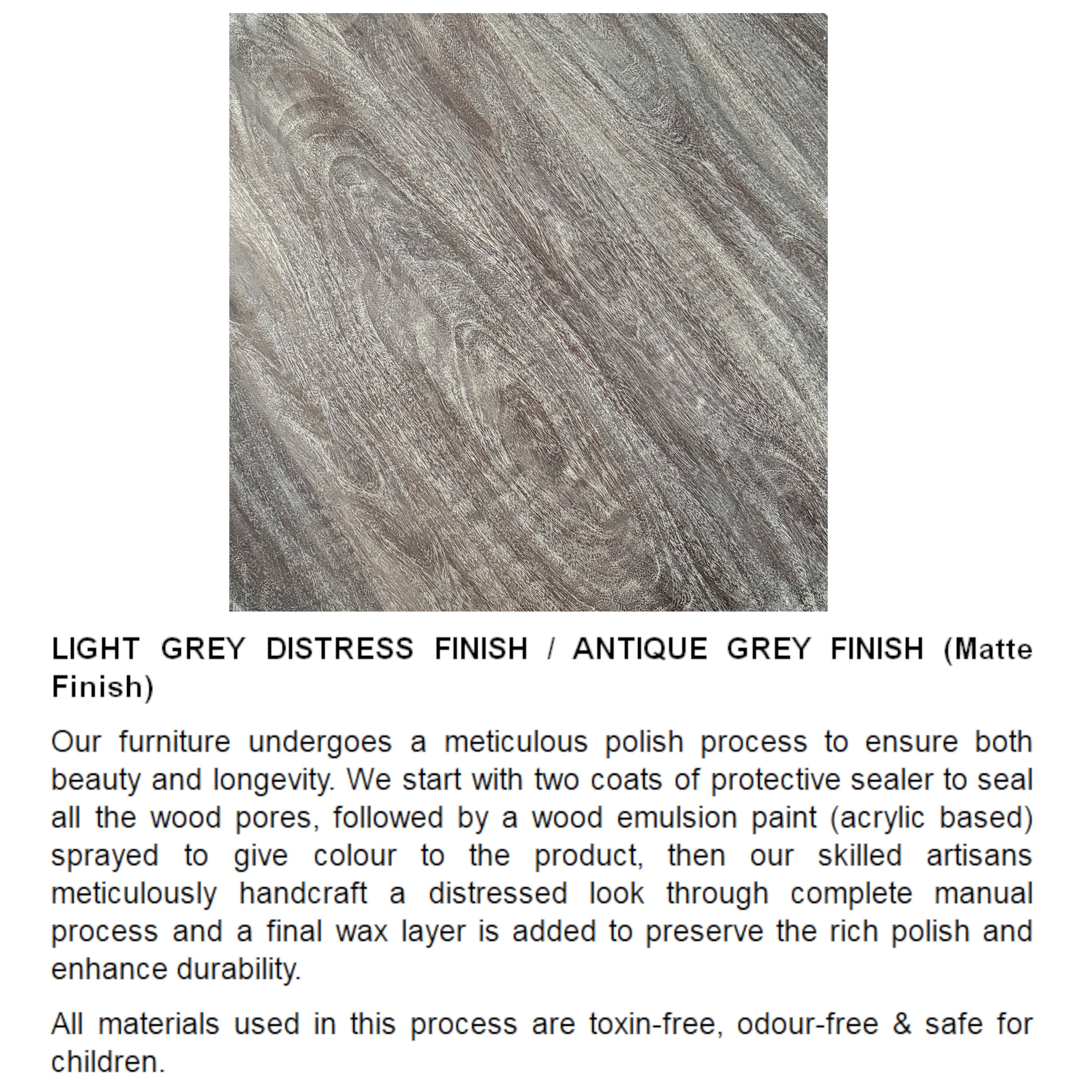 Berlin Sheesham Wood Tea Table In Rustic Grey Matte Finish