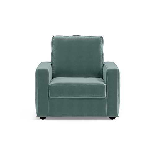 Apollo Sofa Set (Colour : Dusty Turquoise Velvet, Cushion : Hard, Back Type : High Back, Seater : 2+1+1)
