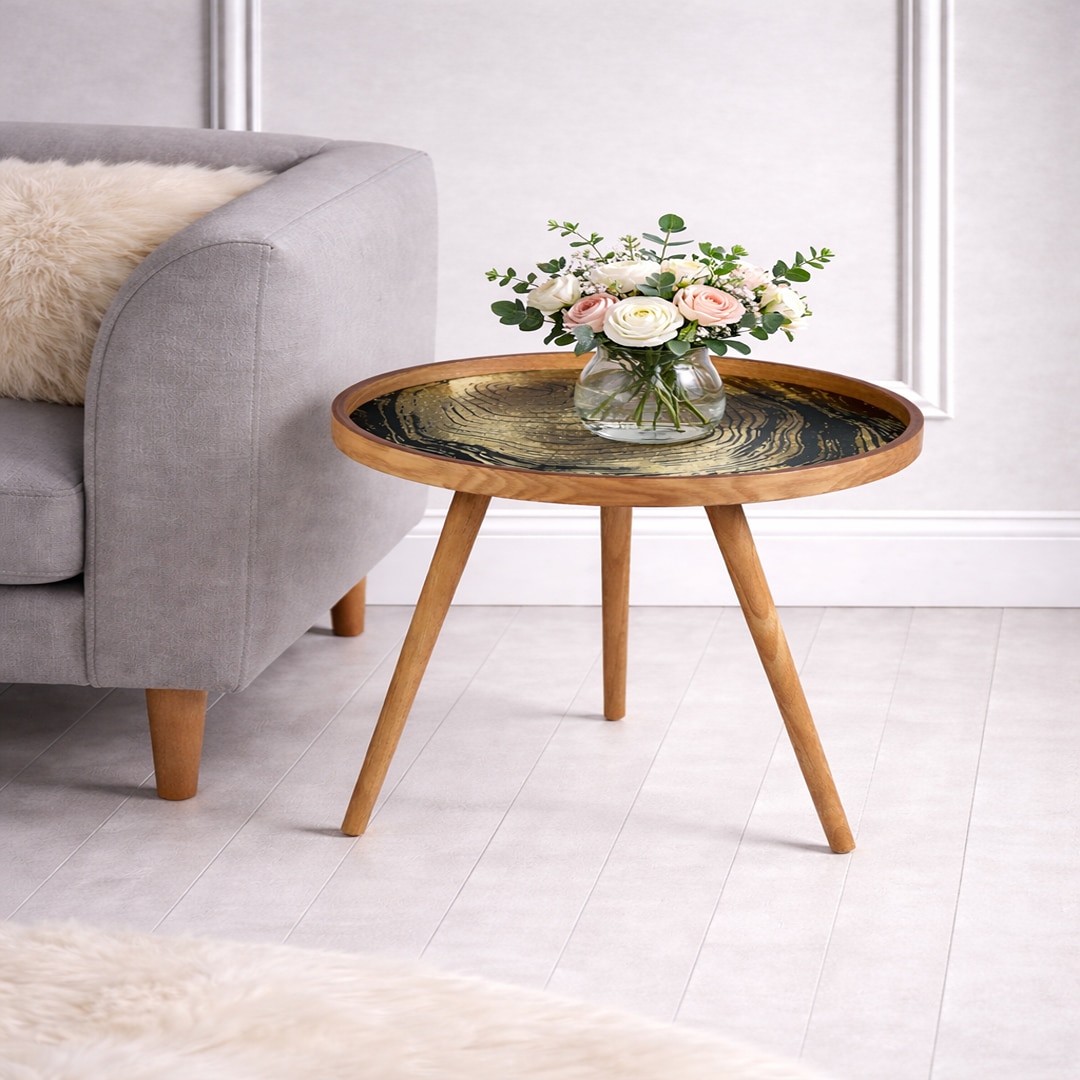 Oalveil Brown Table  Large by De Maison Decor in Classical Design in Brown Finish