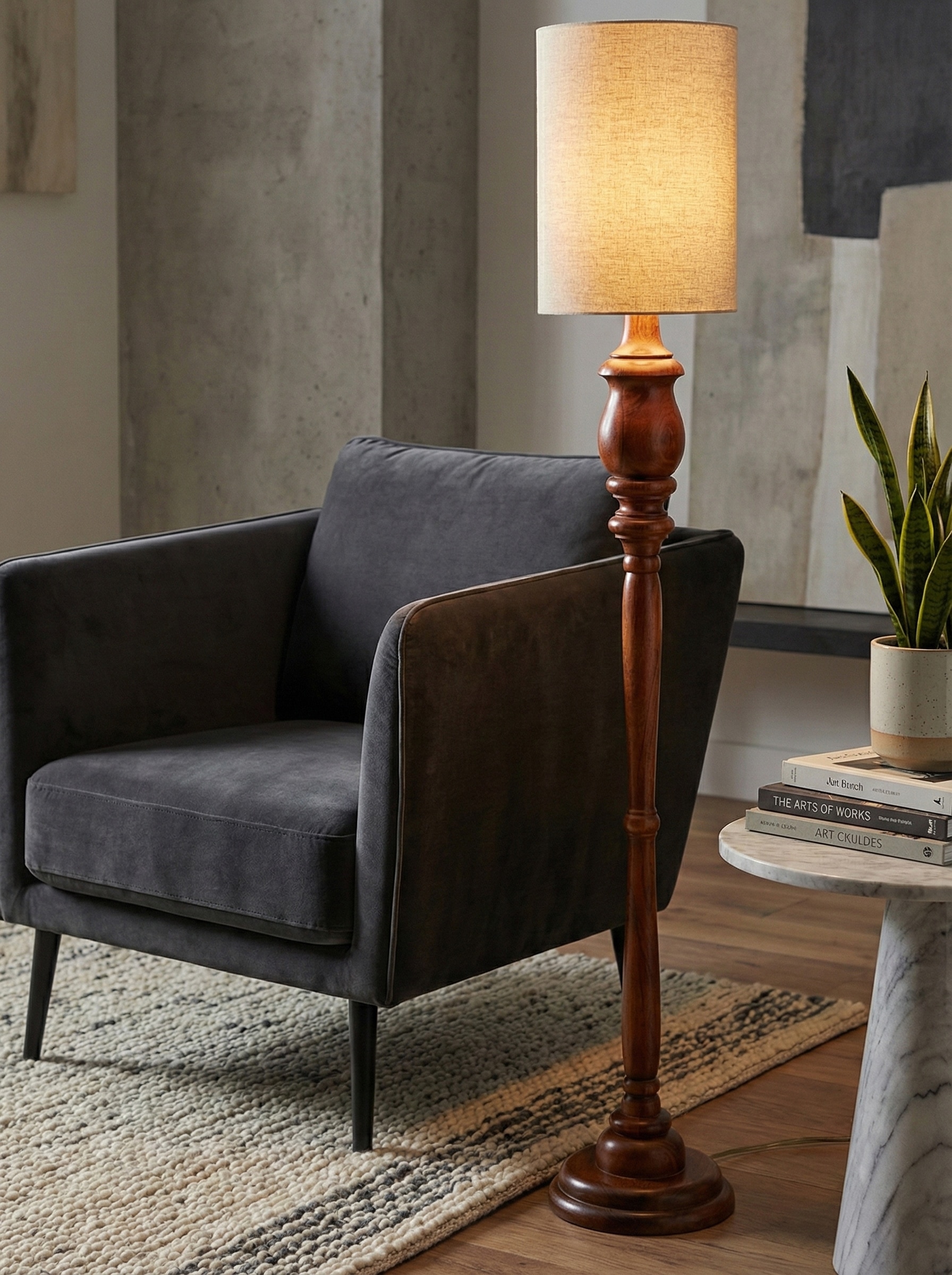 Lifestyle view of Magnificent Carved Stone Elephant Panel Sculpture