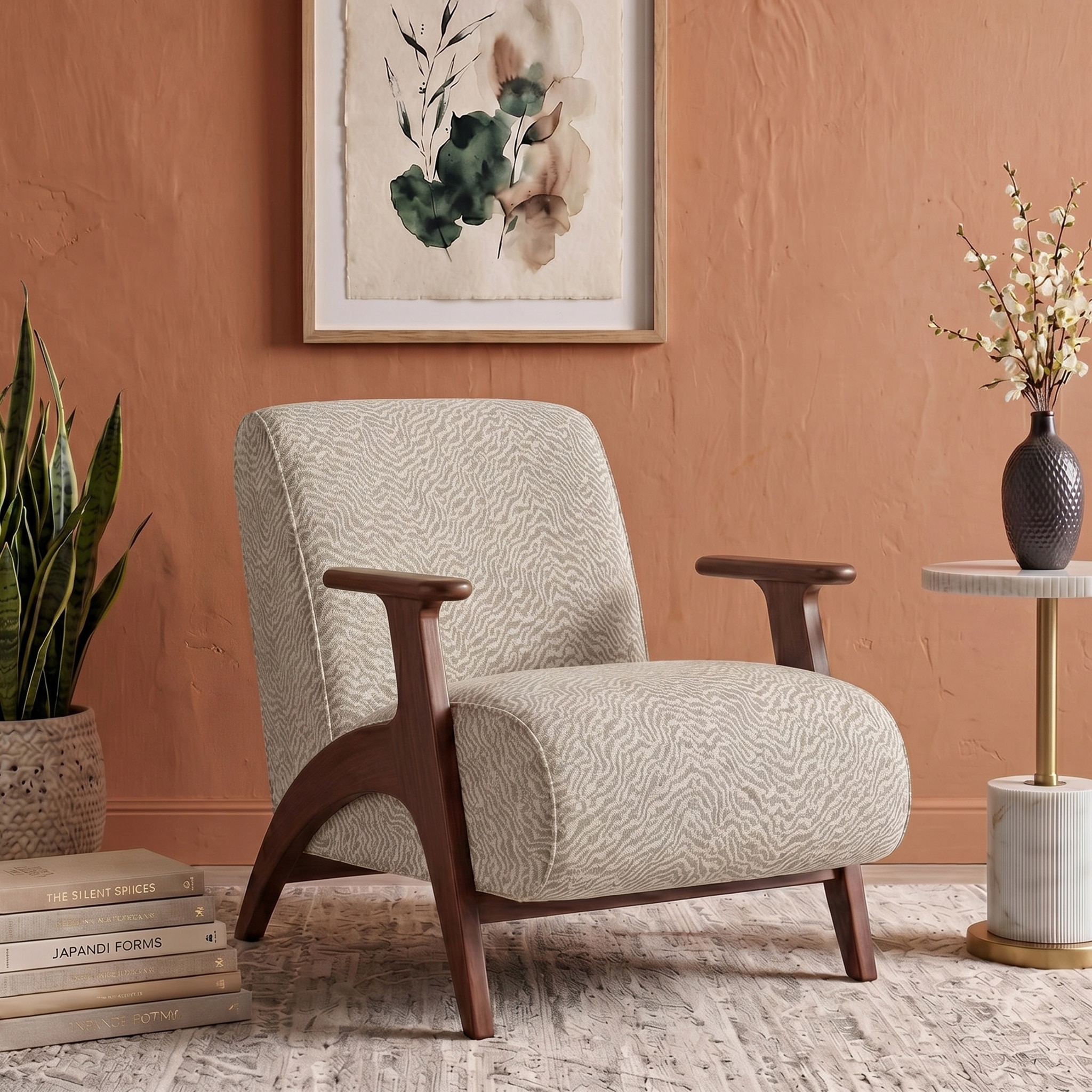 Nido Fabric Lounge Chair In Sand Ripple Colour - Urban Ladder