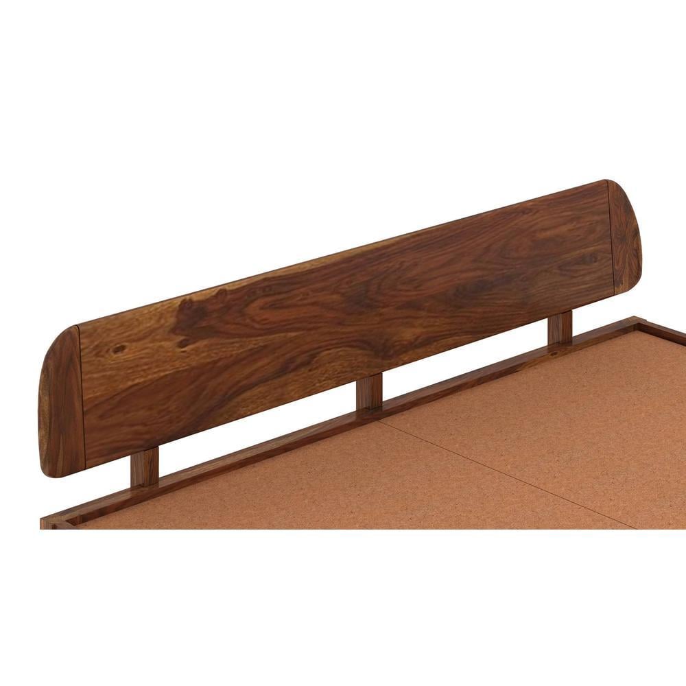 Sleigh Solid Wood King Size Non Storage Bed In Provincial Teak Finish