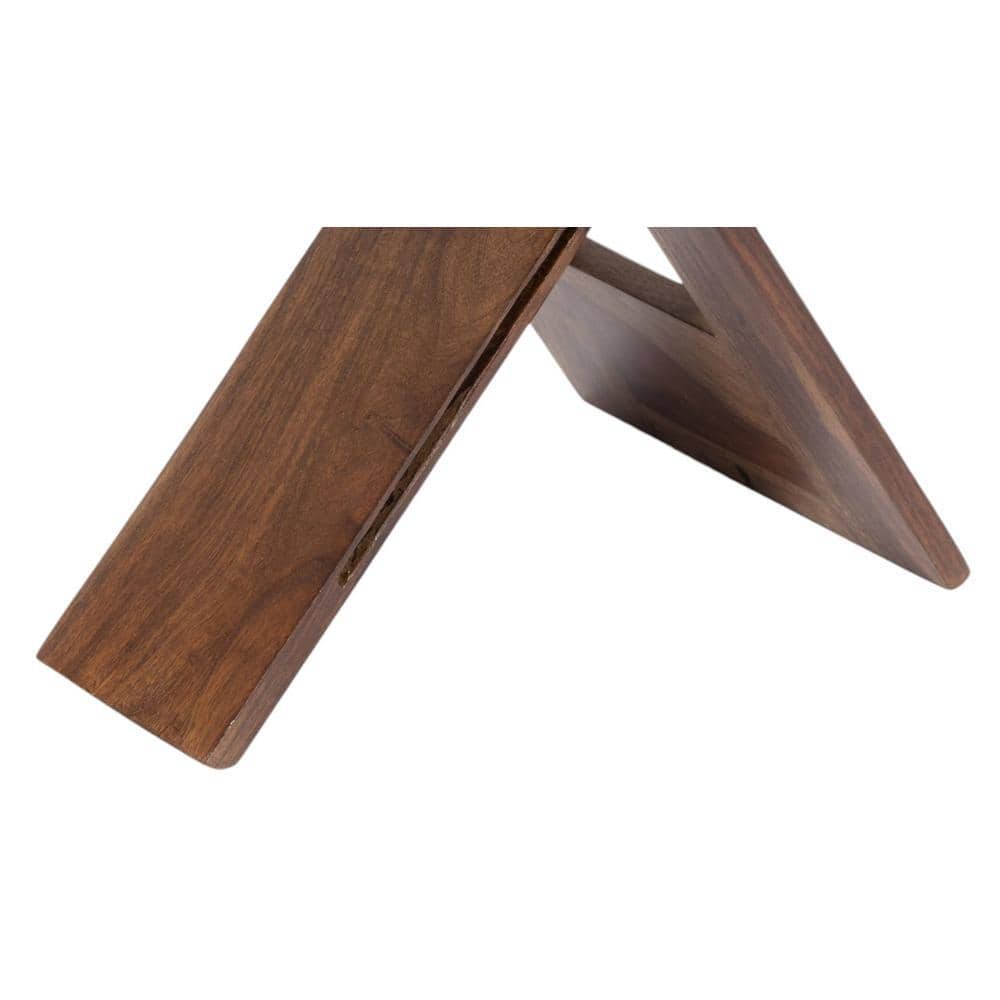 Dayton Sheesham Wood Mid Century Square Set of 2   Stools in Sea Green Fruit Print Kantha Upholstery