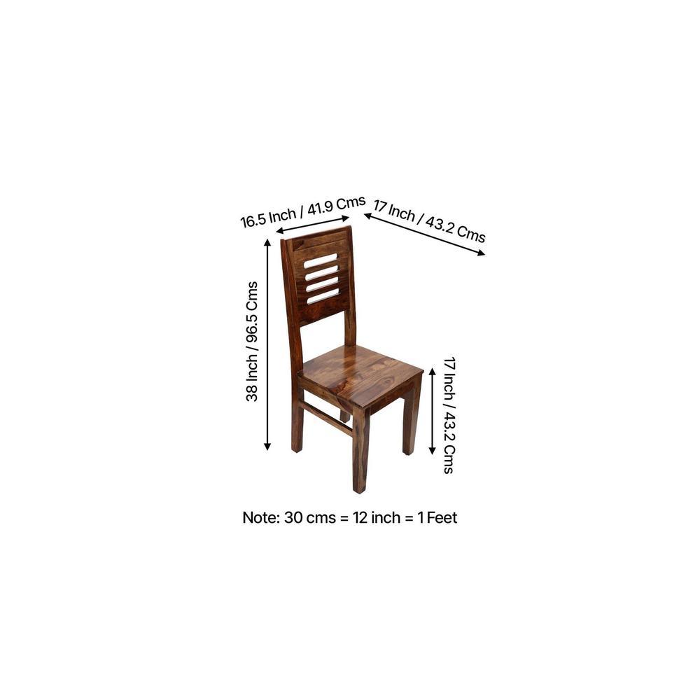 Oliver Sheesham Wood Set of 2 Dining Chairs in Teak Finish