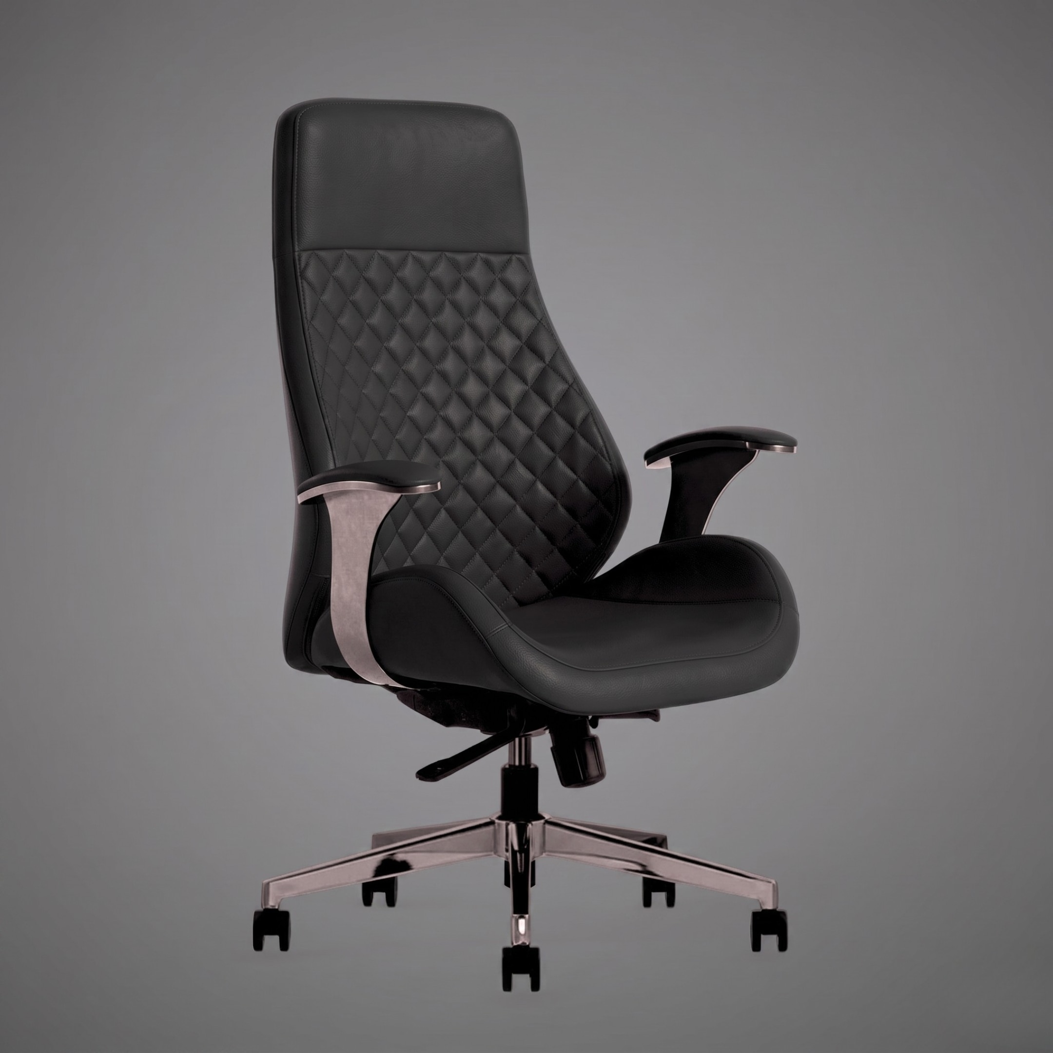 Kepler Brooks Atlas Premium Leatherette Office Desk Chair in Black Colour - Kepler Brooks