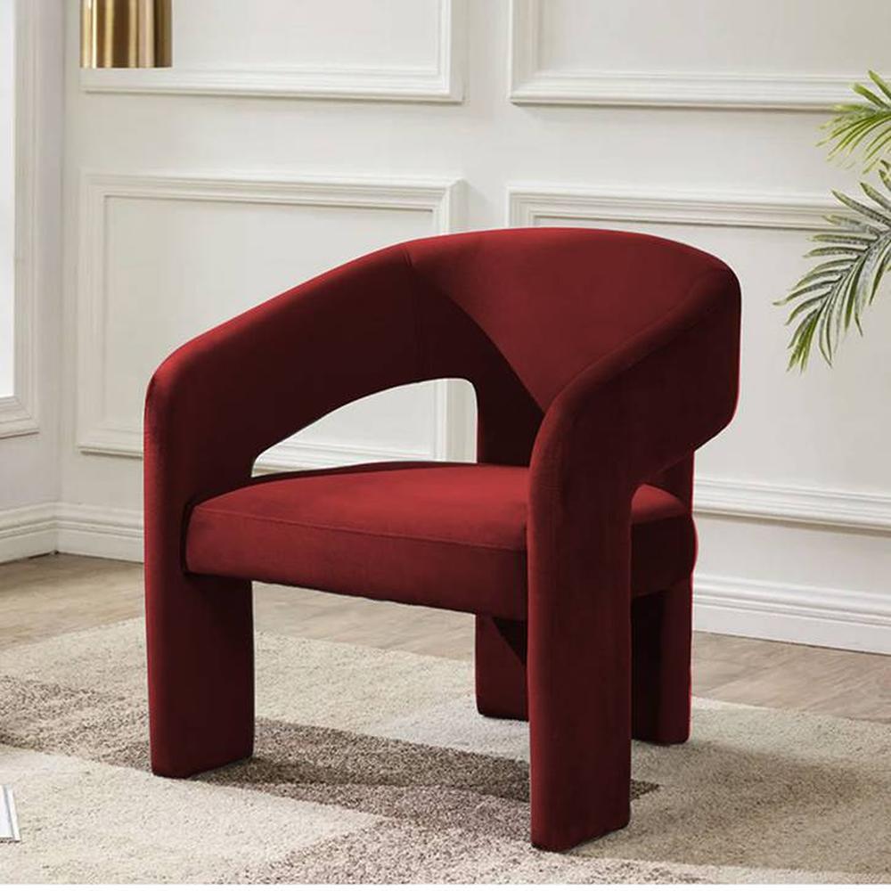 Ashley Solid Wood Accent Chair in Maroon Colour - Home Lifestylez