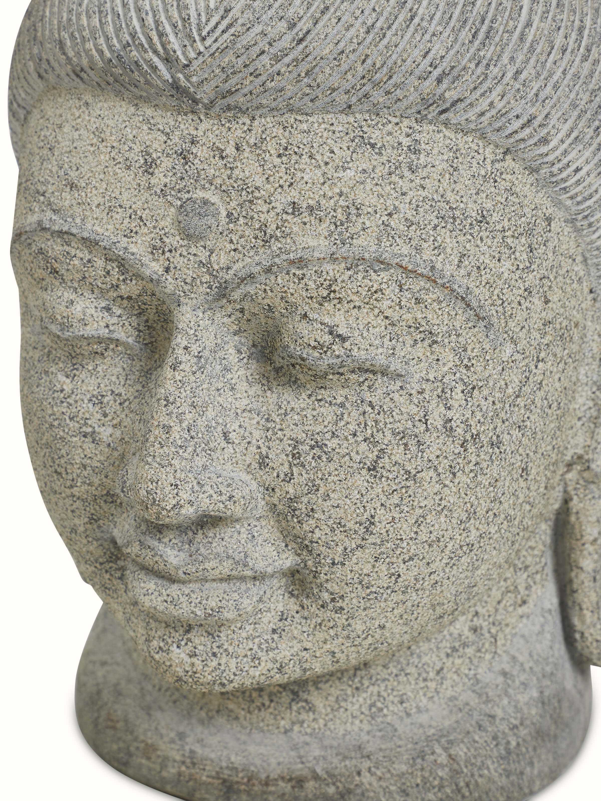 Stone Carved Buddha Head Sculpture