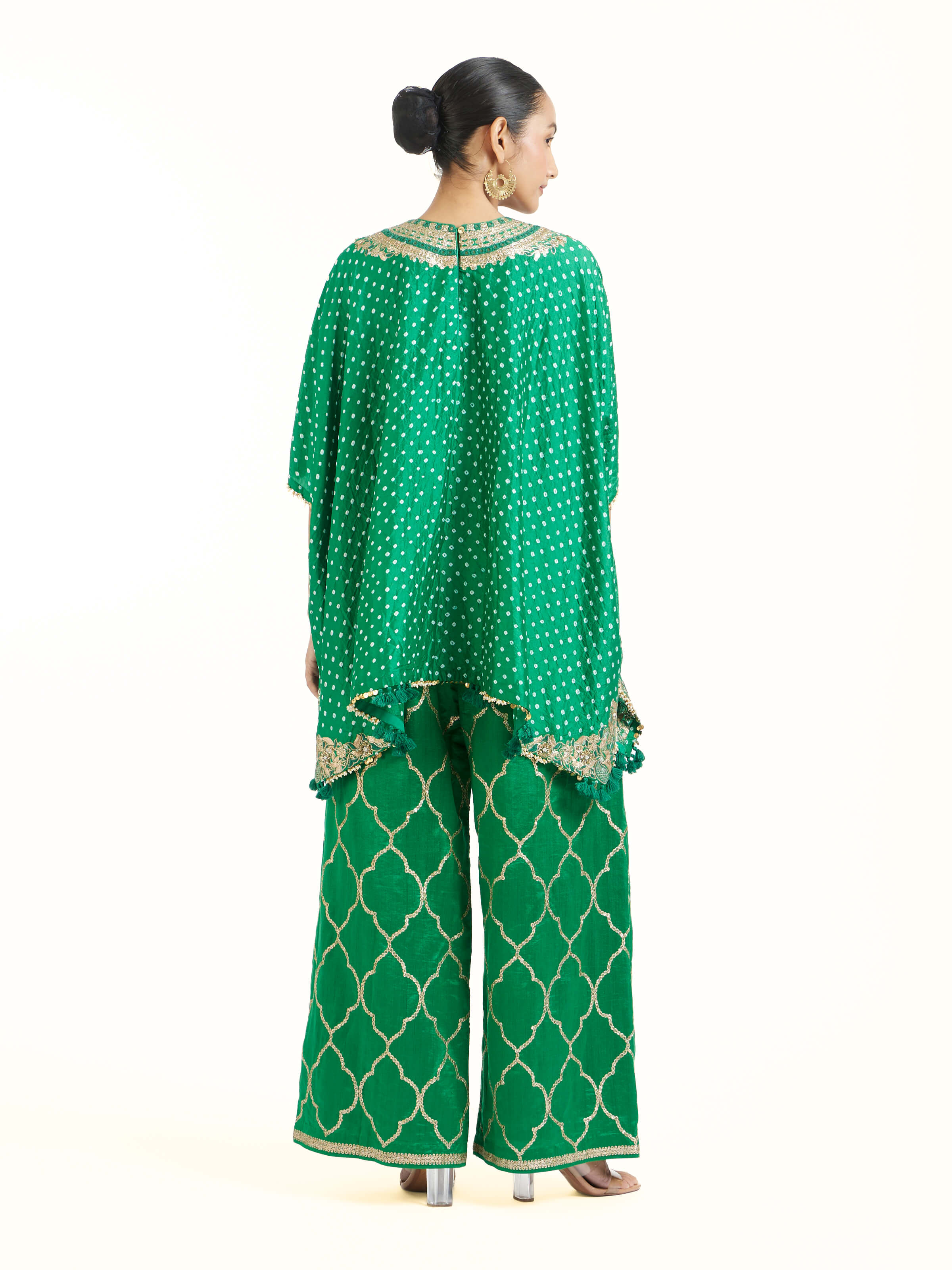 Emerald Green Silk Hand Embroidery Co-Ord Set