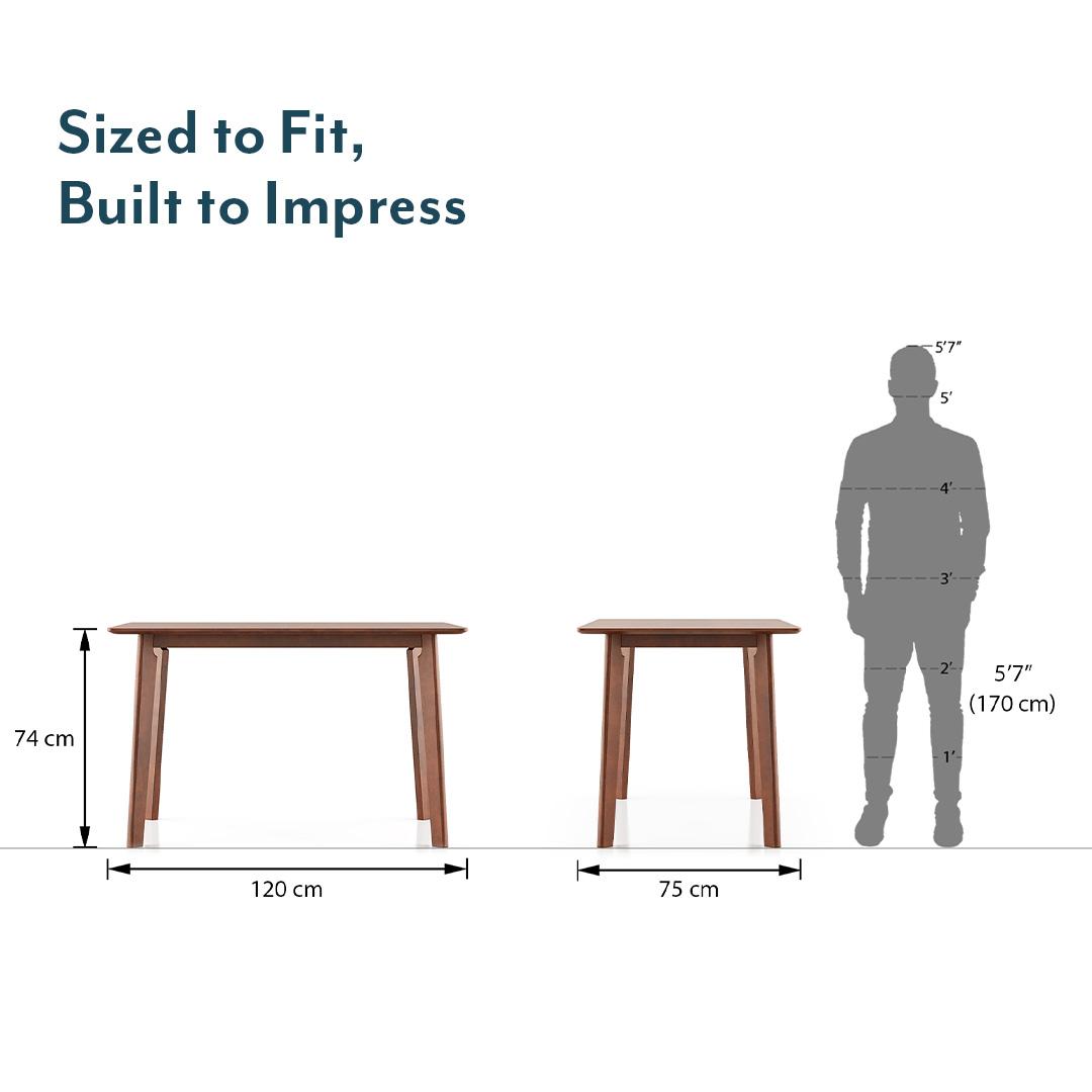 Augusta 4 Seater Dining Table In Dark Walnut Finish