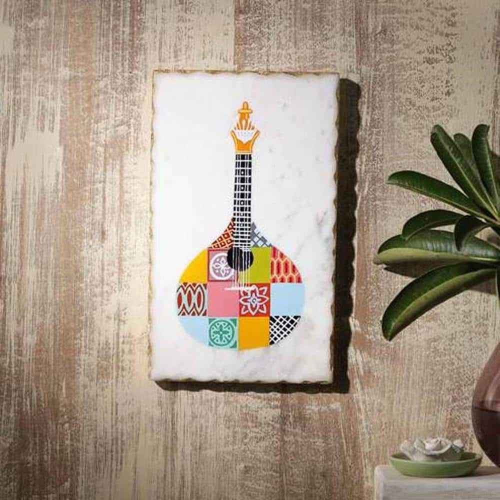 Jax White Abstract Marble 6x10 inches Framed Wall Art