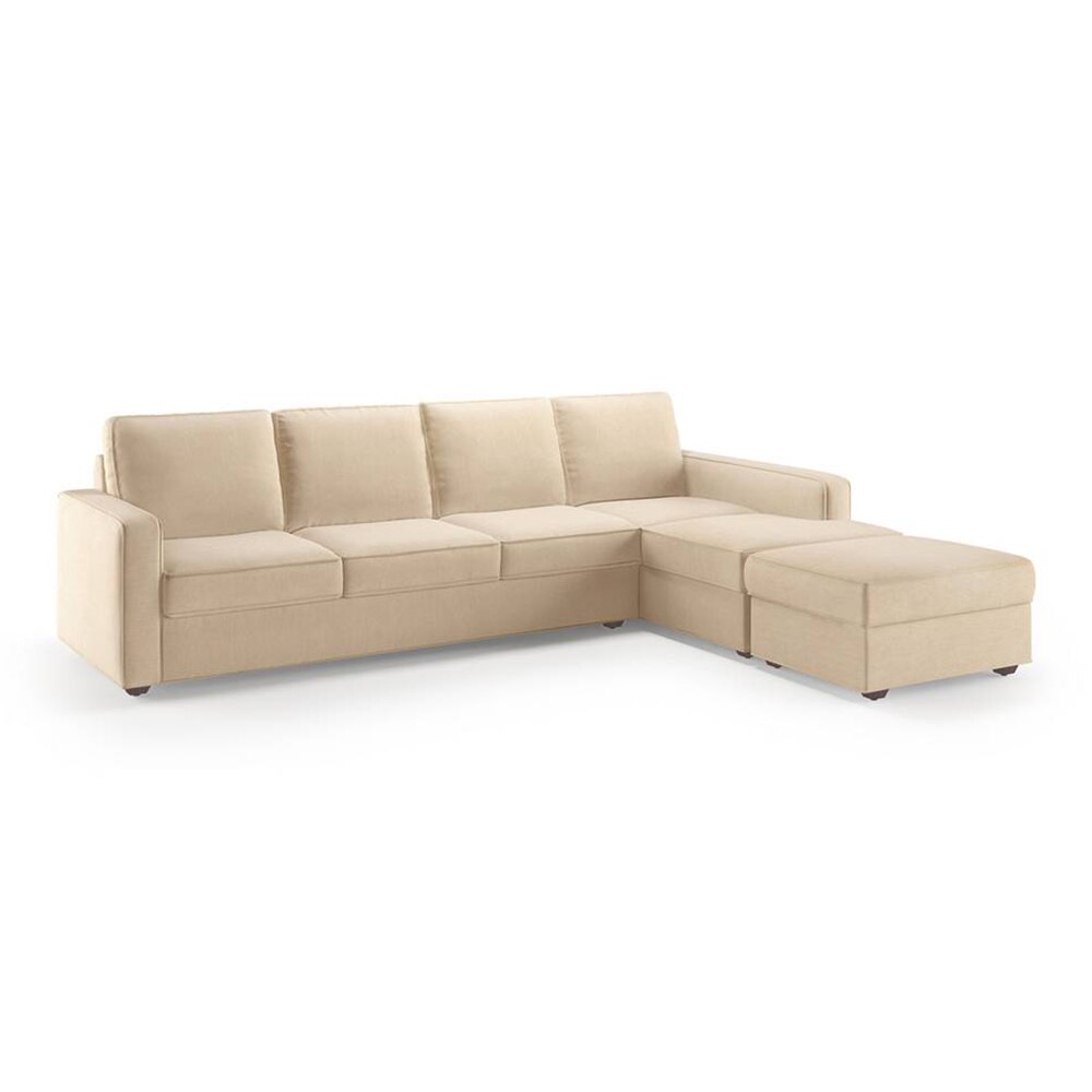 Apollo Compact Sofa (Colour : Birch Beige, Cushion : Soft, Back Type : Regular, Seating Capacity : Right Aligned 3 Seater + Right Aligned Chaise)