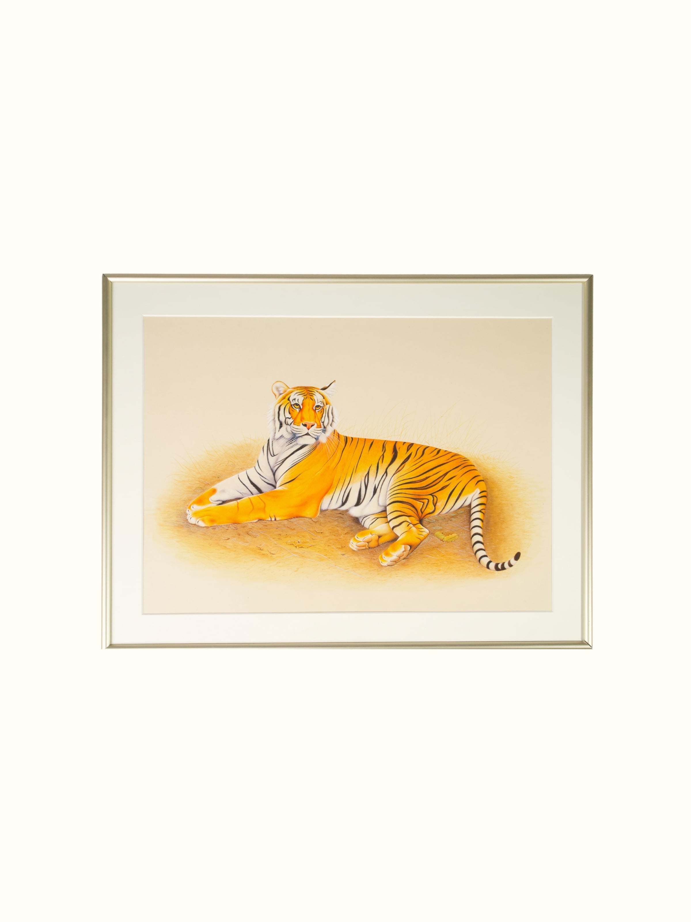 Front view of the Tiger Miniature Painting