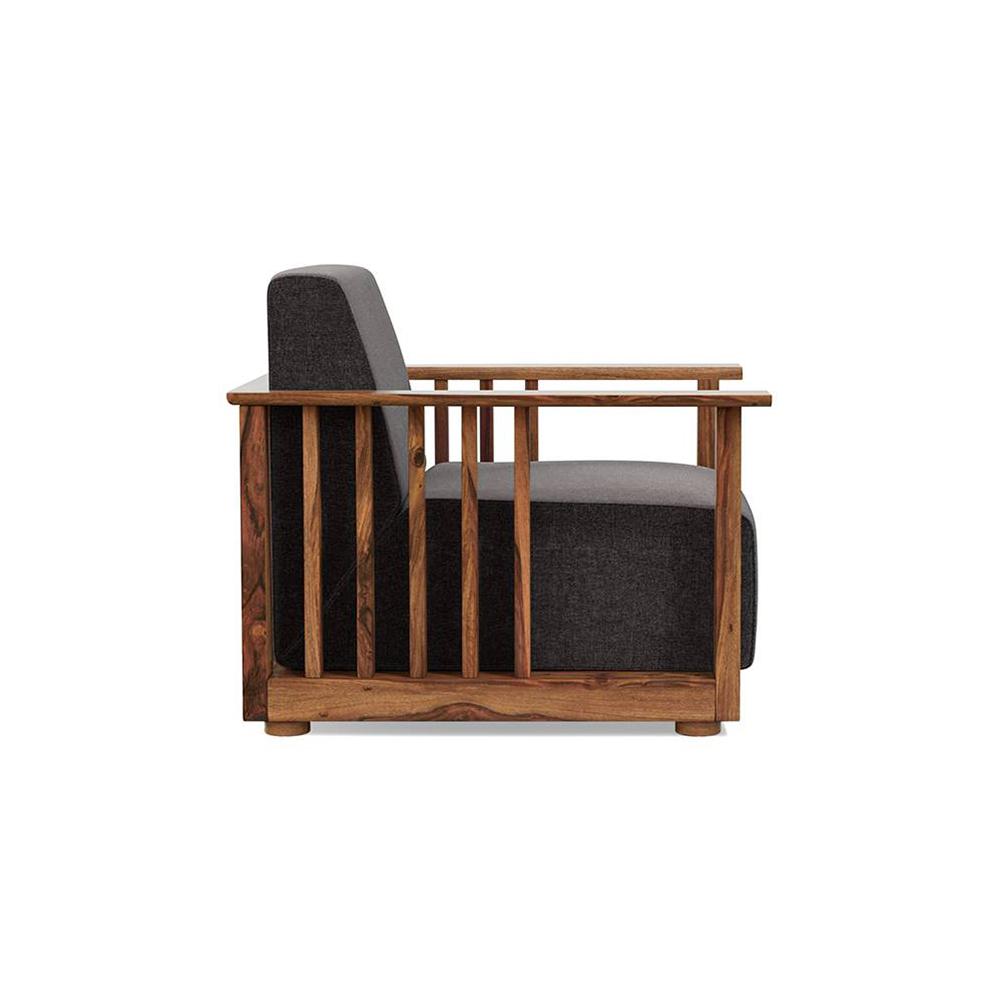 Serra Wooden Sofa - Teak Finish (Smoke Grey)