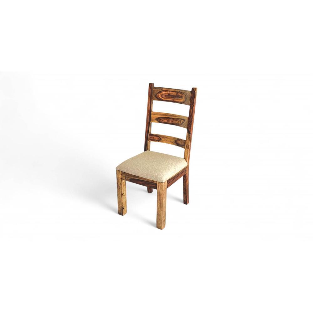 Newport Sheesham Wood   Dining Chair in Jute Beige     TEAK FINISH