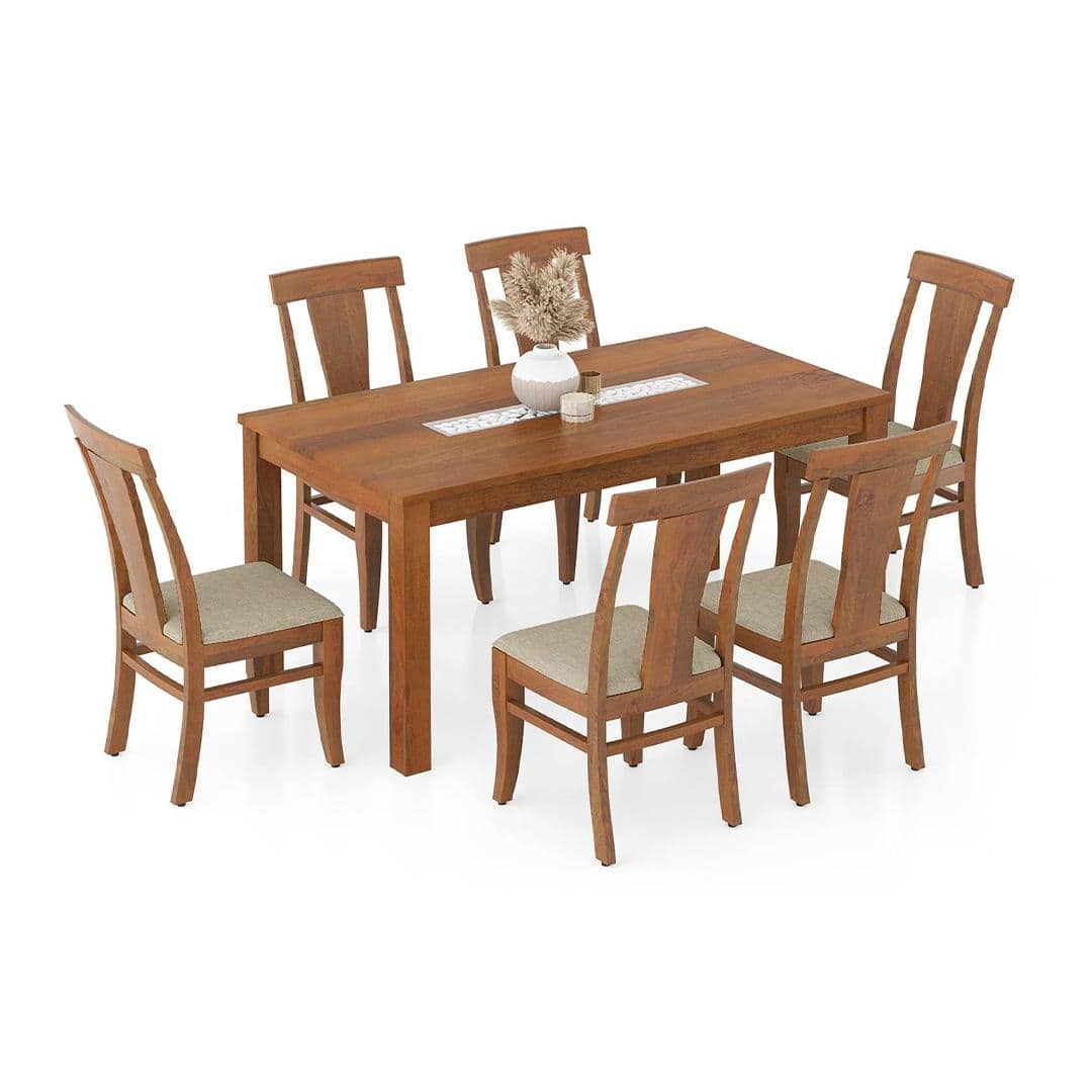 Brighton Xl 6 Seater Dining Table with Fabio Dining Chair Set