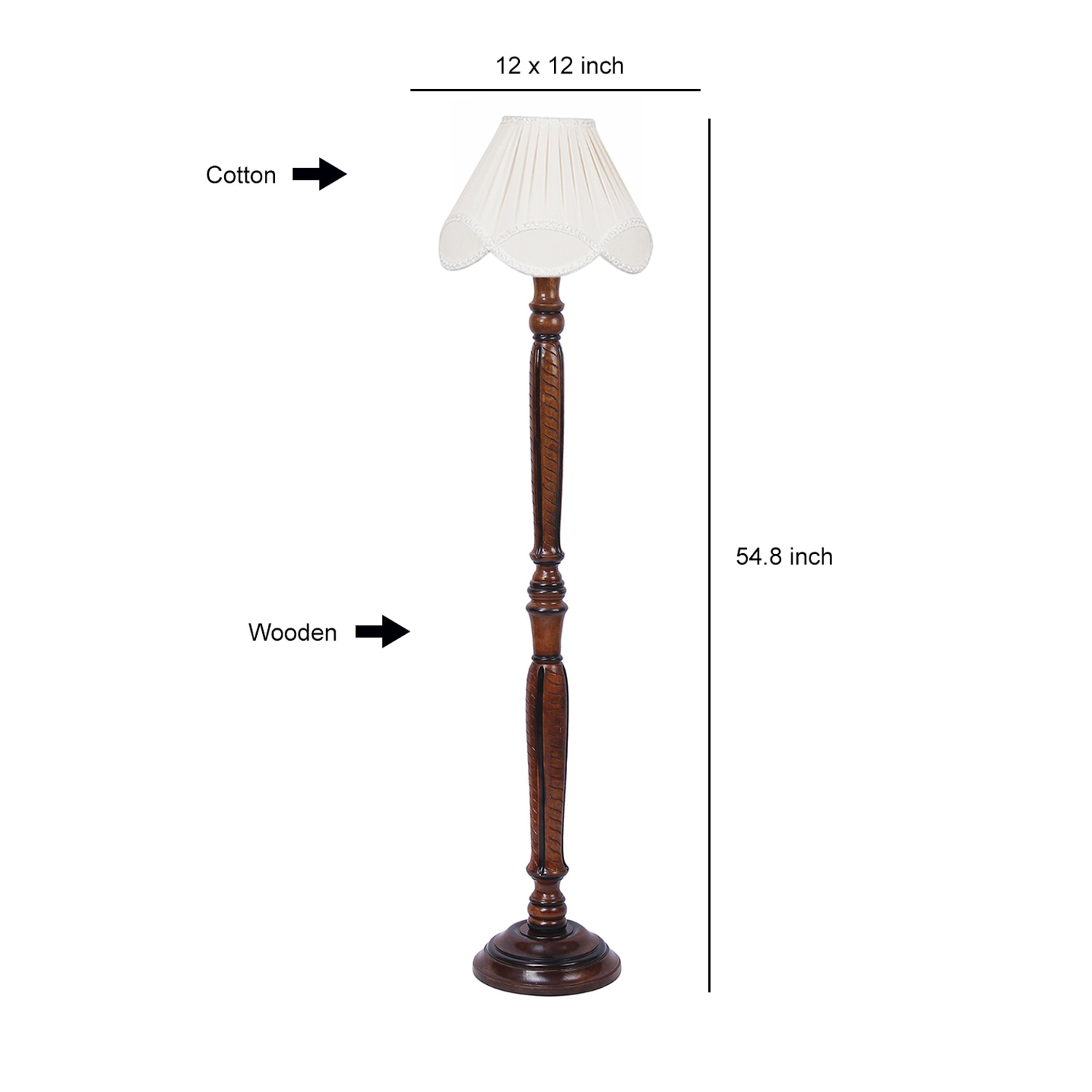 Devansh Wooden Floor Lamp