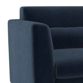 Lewis Sofa Set (Colour : Sea Port Blue Velvet, Cushion : Soft, Seater : 2+1+1)