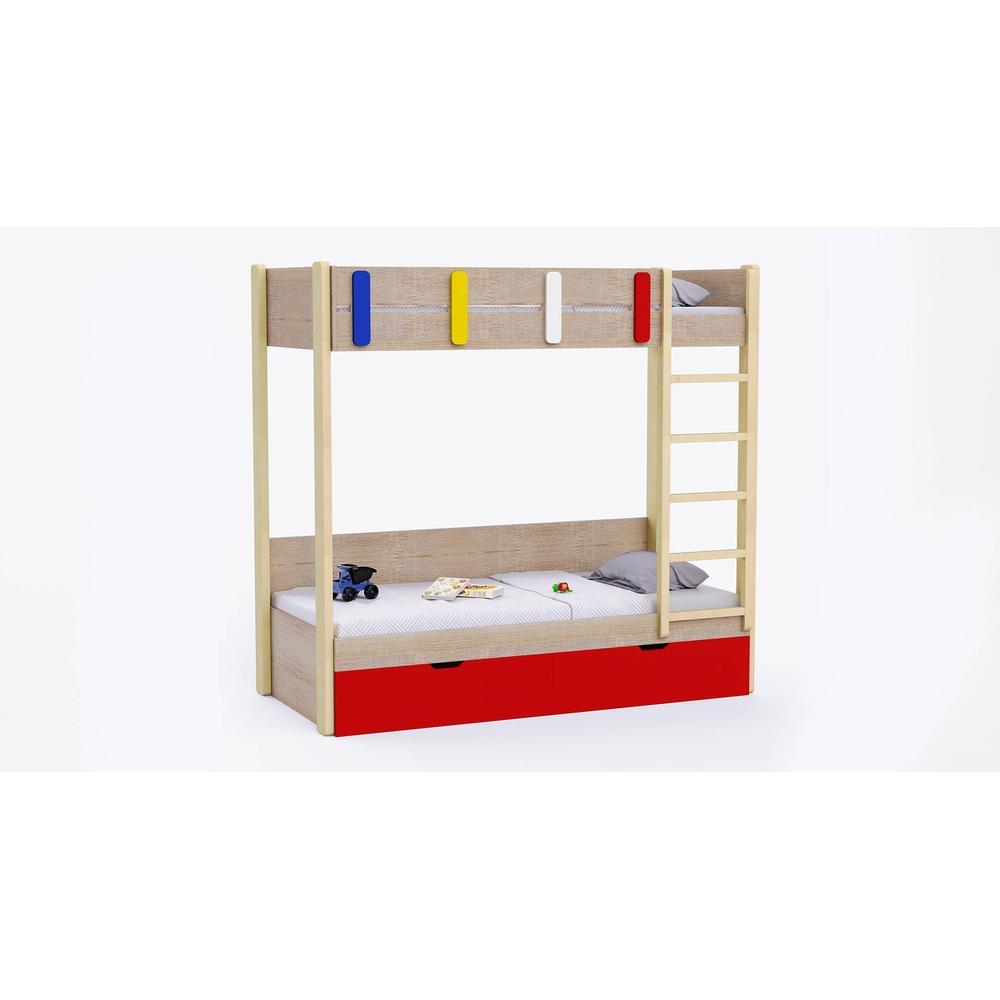 Pine Tree Bunk Bed with Drawer Storage