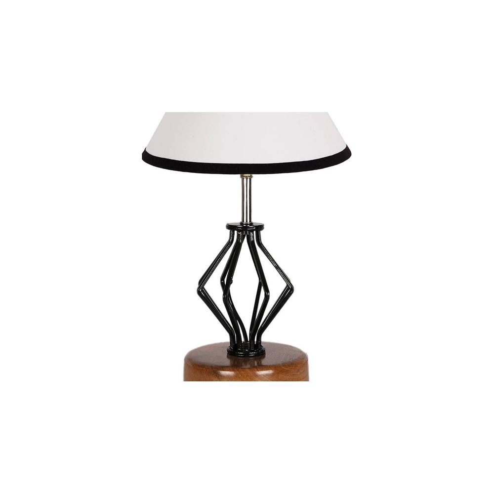 Lana Multicolor cotton Table lamp with Wood & Iron Base