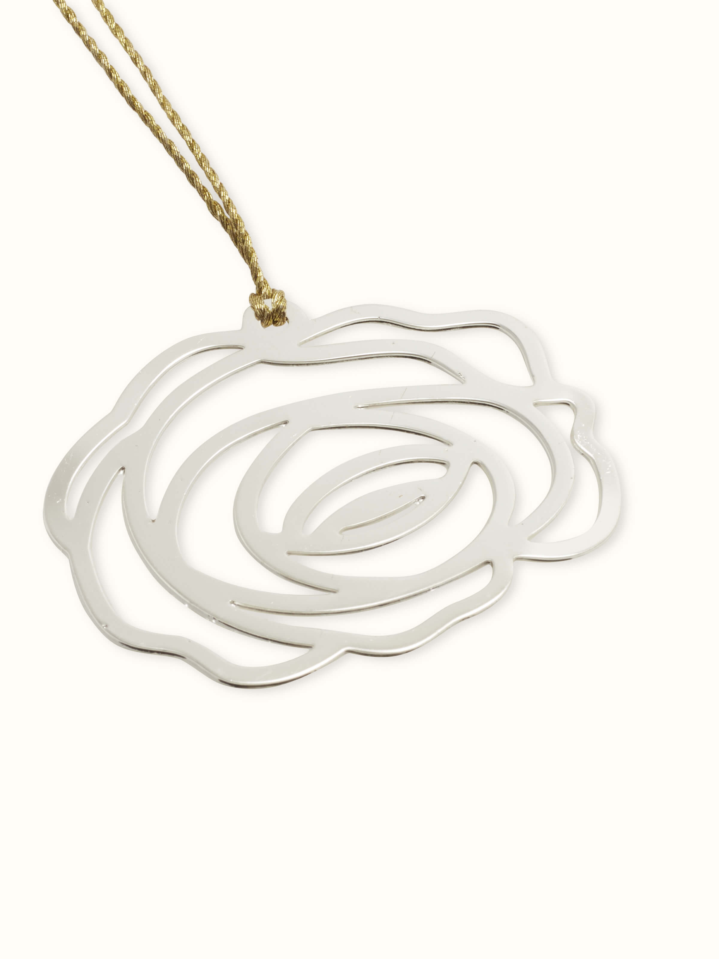 Side view of Silver-Plated Rose Bookmark, emphasizing the thickness and design elements