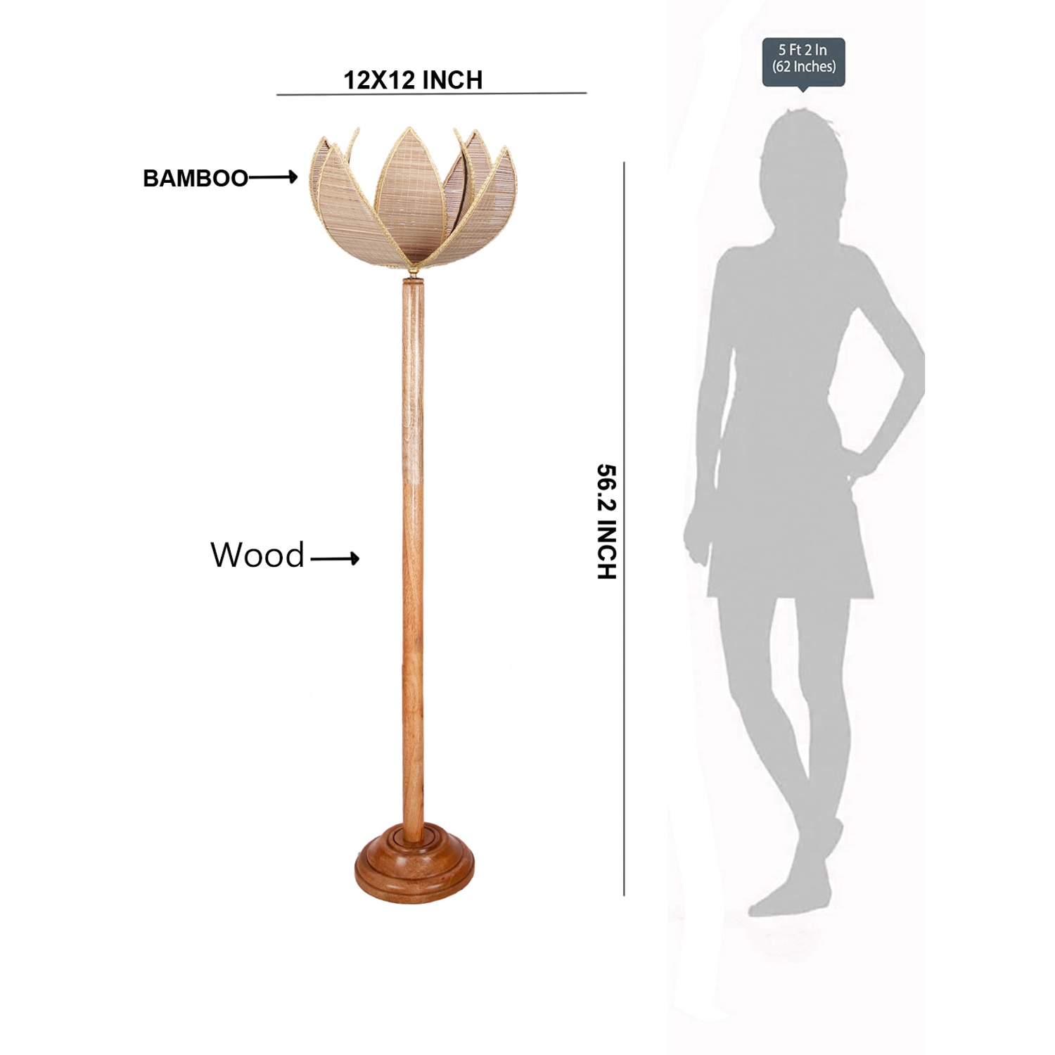 Devansh Wooden Foor Lamp