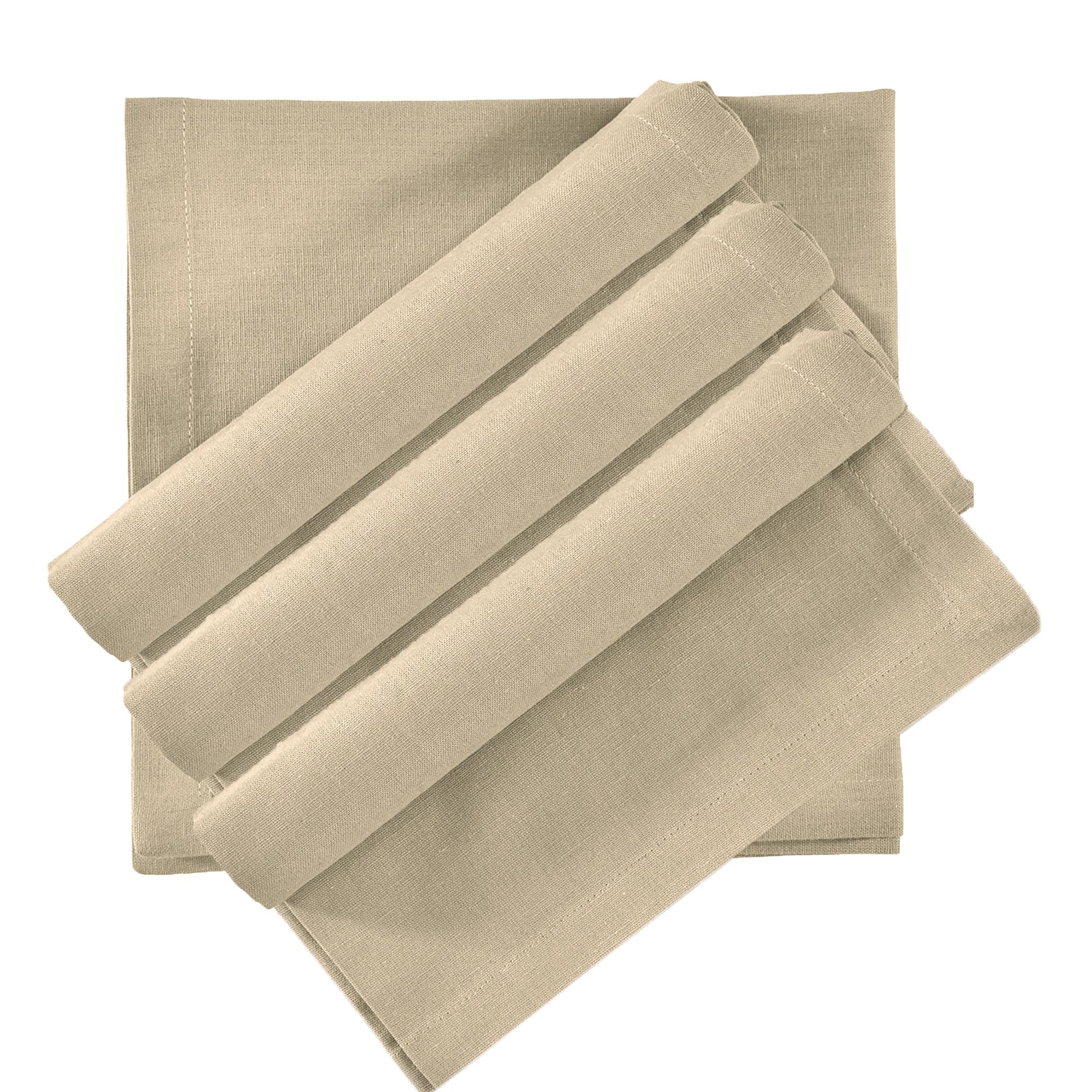 Luxe Home Cotton Kitchen Napkin for Dining Table and Kitchen Set of 4 (Beige, 45x45 cm)