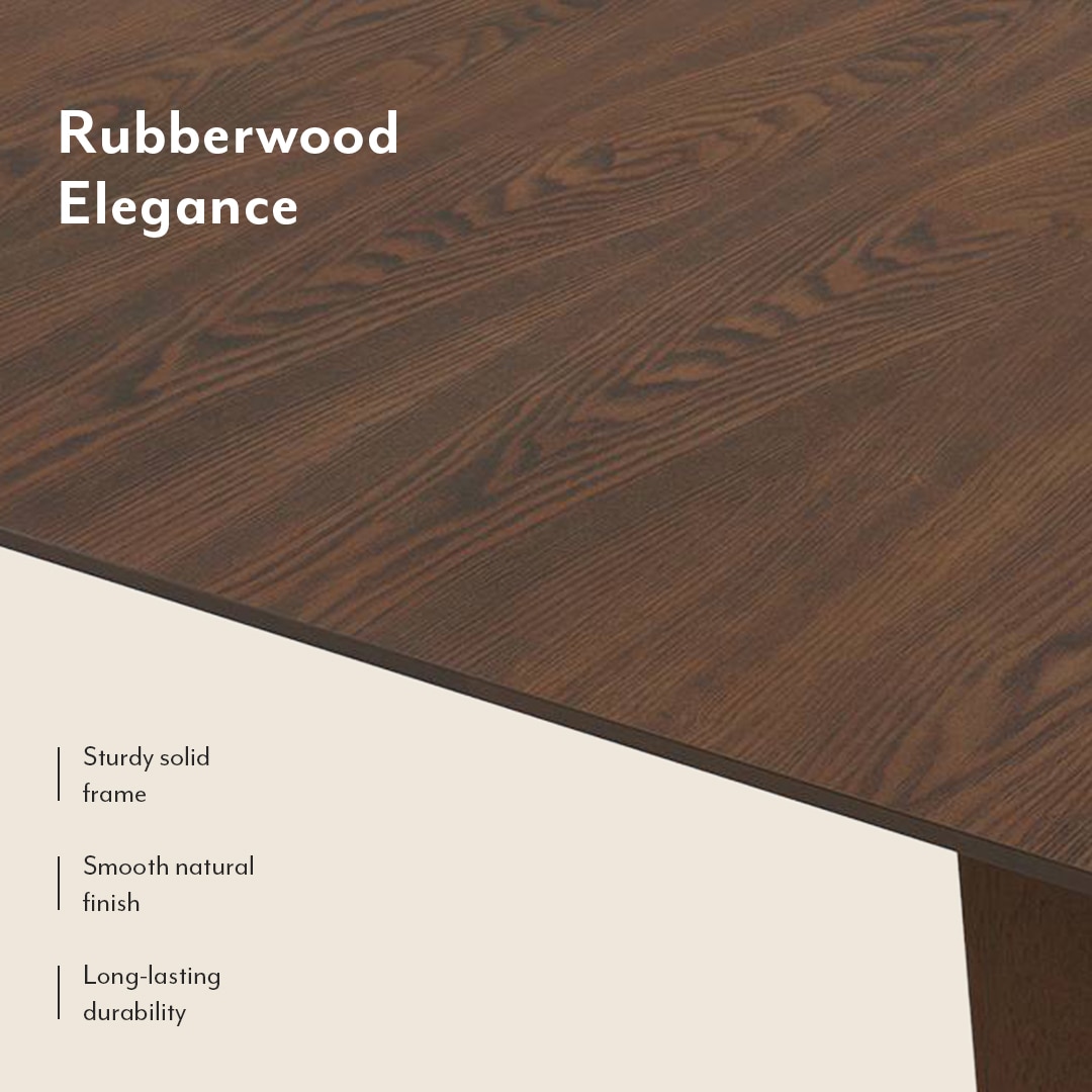 Lawson 6 Seater Dining Table Set (Colour- Dark Brown, Finish- Walnut)