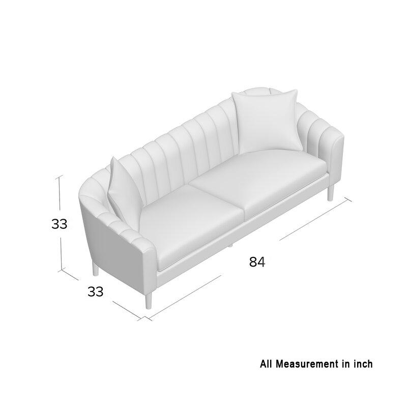 Mid Century Fabric Sofa (Black)