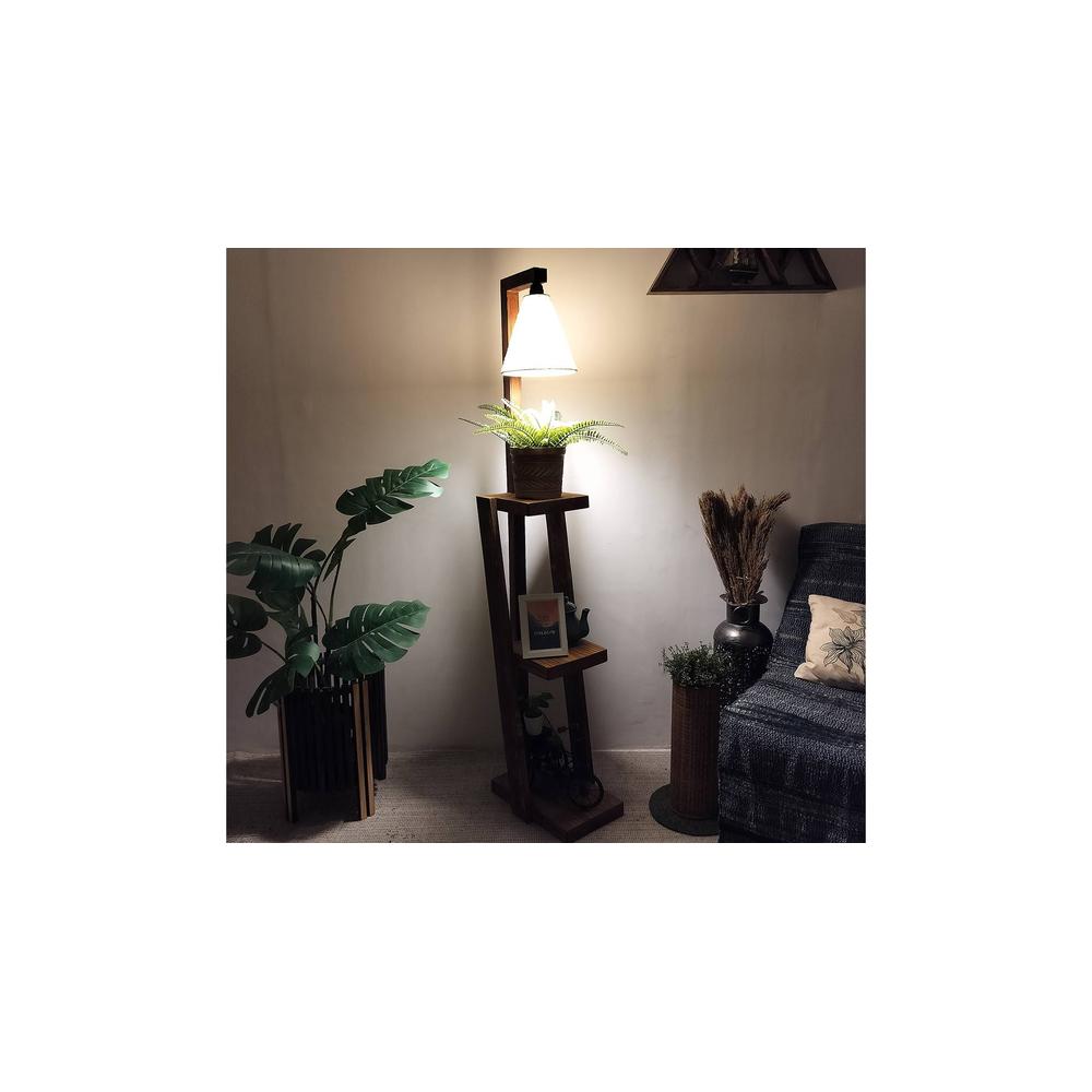 Julia Beige Jute Floor Lamp with Beige Jute Base